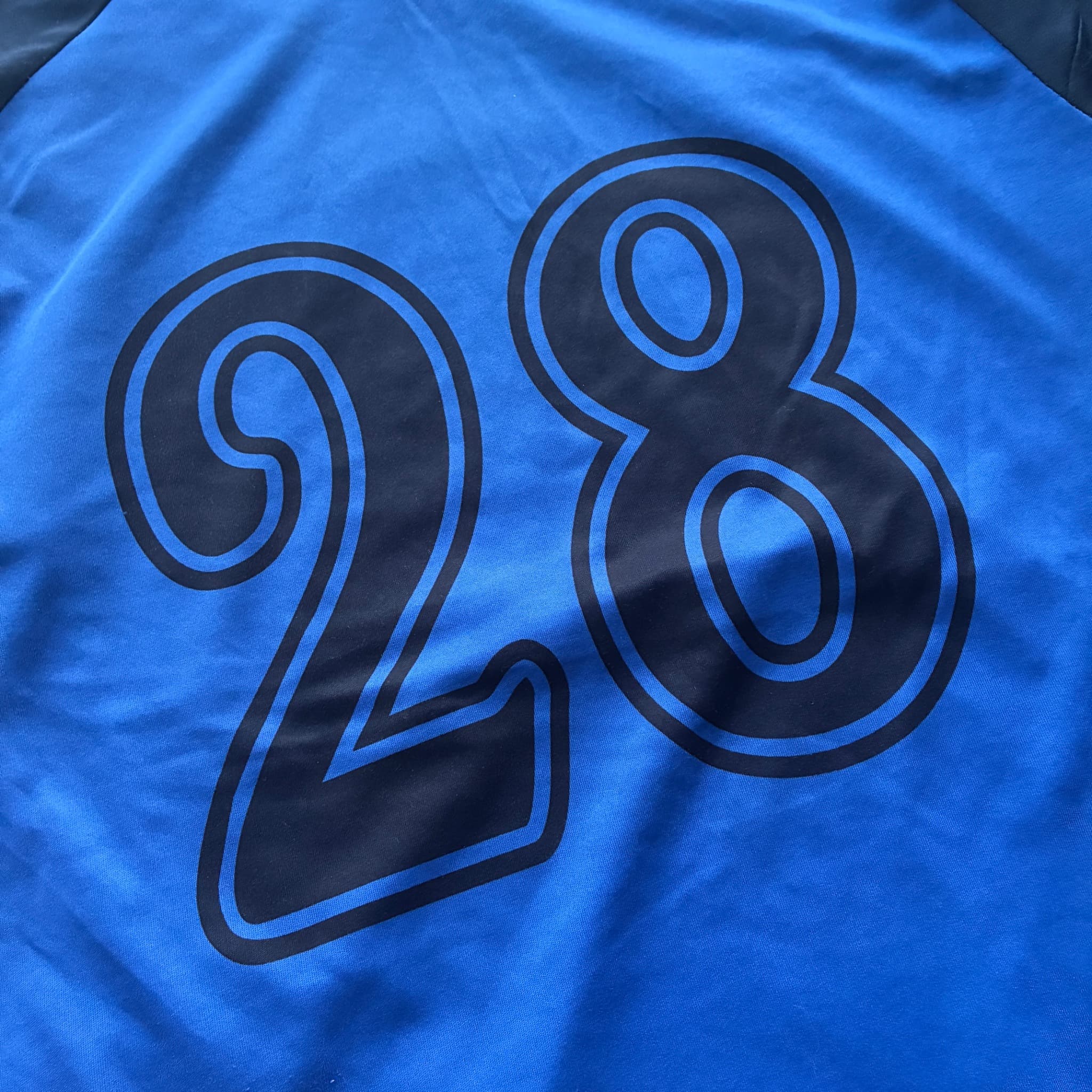 Adidas Men's Striped Soccer Training Jersey Blue Number 28 — photo 6 of 8