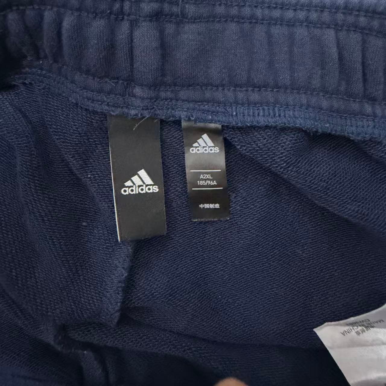 Adidas Navy Blue 3-Stripe Fleece Sweatpants — photo 3 of 9