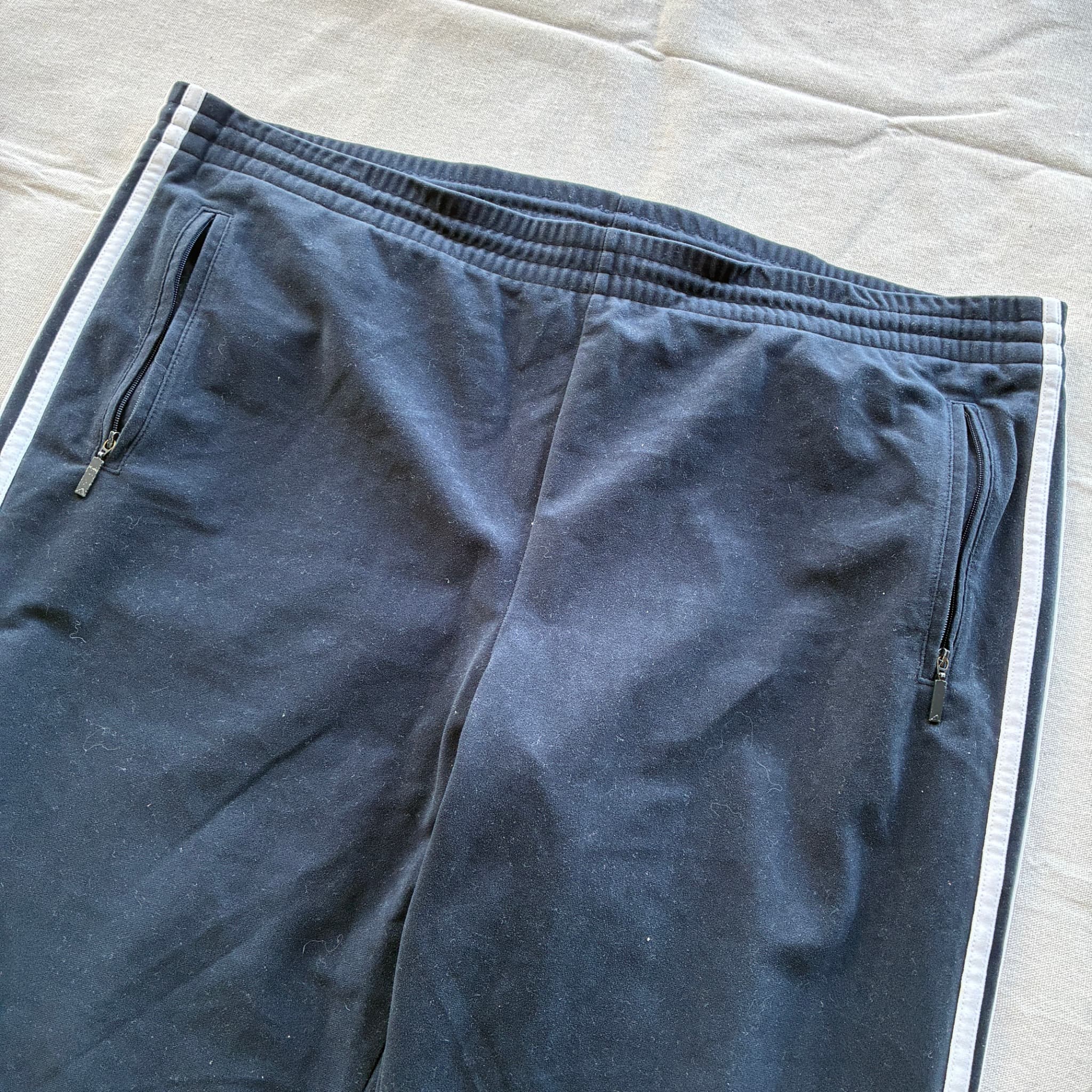 Adidas Originals Black Track Pants White Side Stripes Cuffed Ankles Size 7 — photo 3 of 7