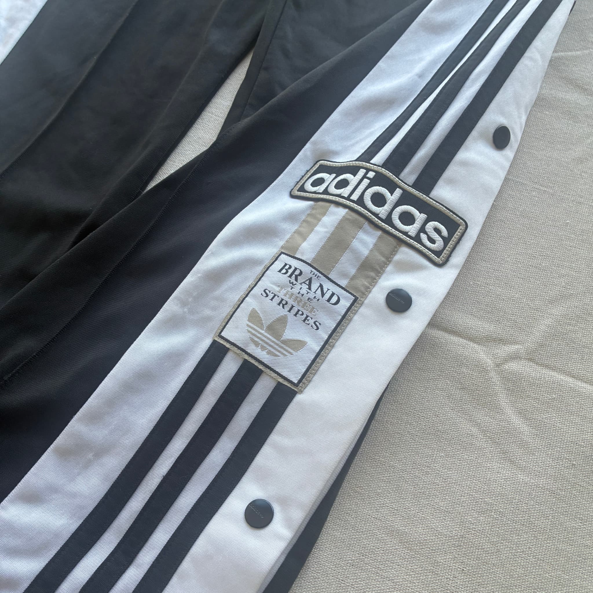 Adidas Originals Black White Snap Track Pants 2000s — photo 2 of 6