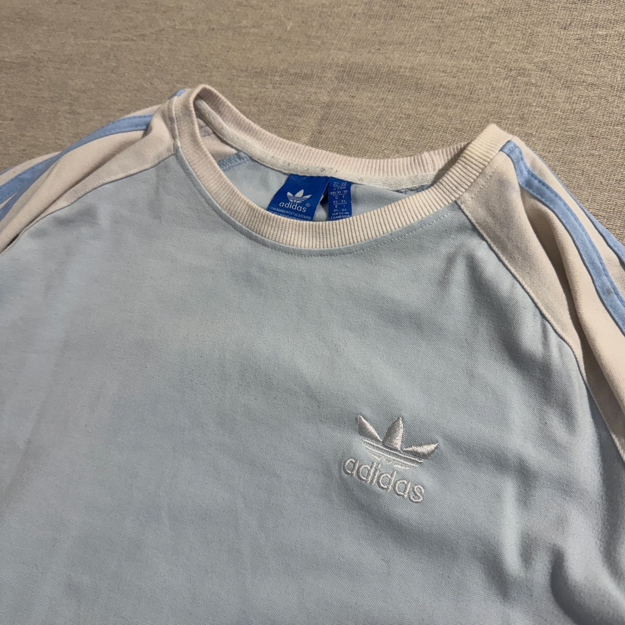 Adidas Originals Trefoil Raglan T-Shirt Light Blue White XL — photo 2 of 6