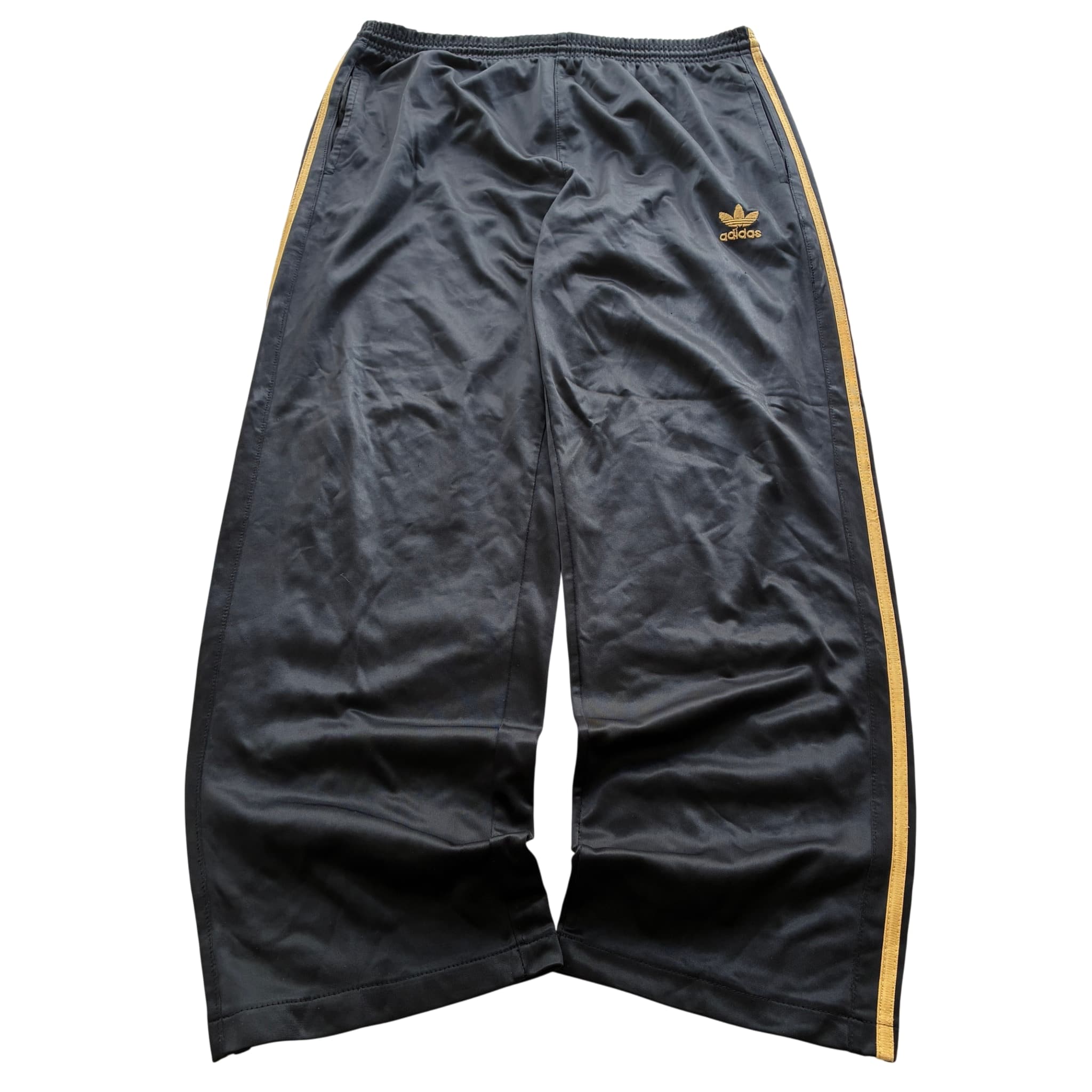 Adidas Originals Trefoil Wide Leg Track Pants Black Gold — photo 1 of 7