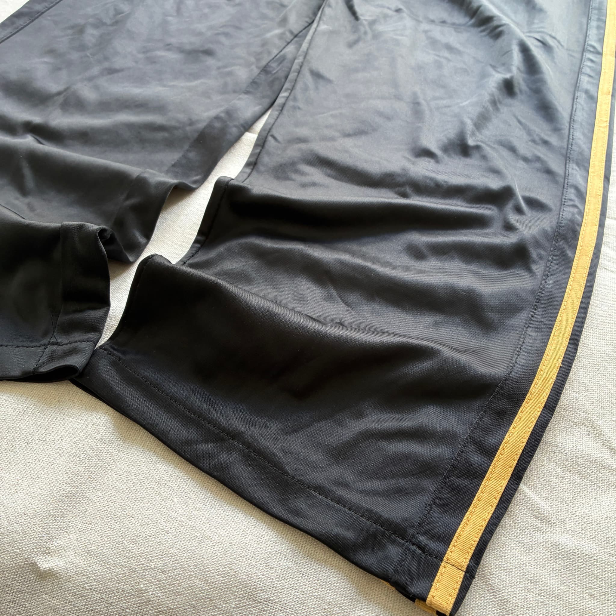 Adidas Originals Trefoil Wide Leg Track Pants Black Gold — photo 2 of 7