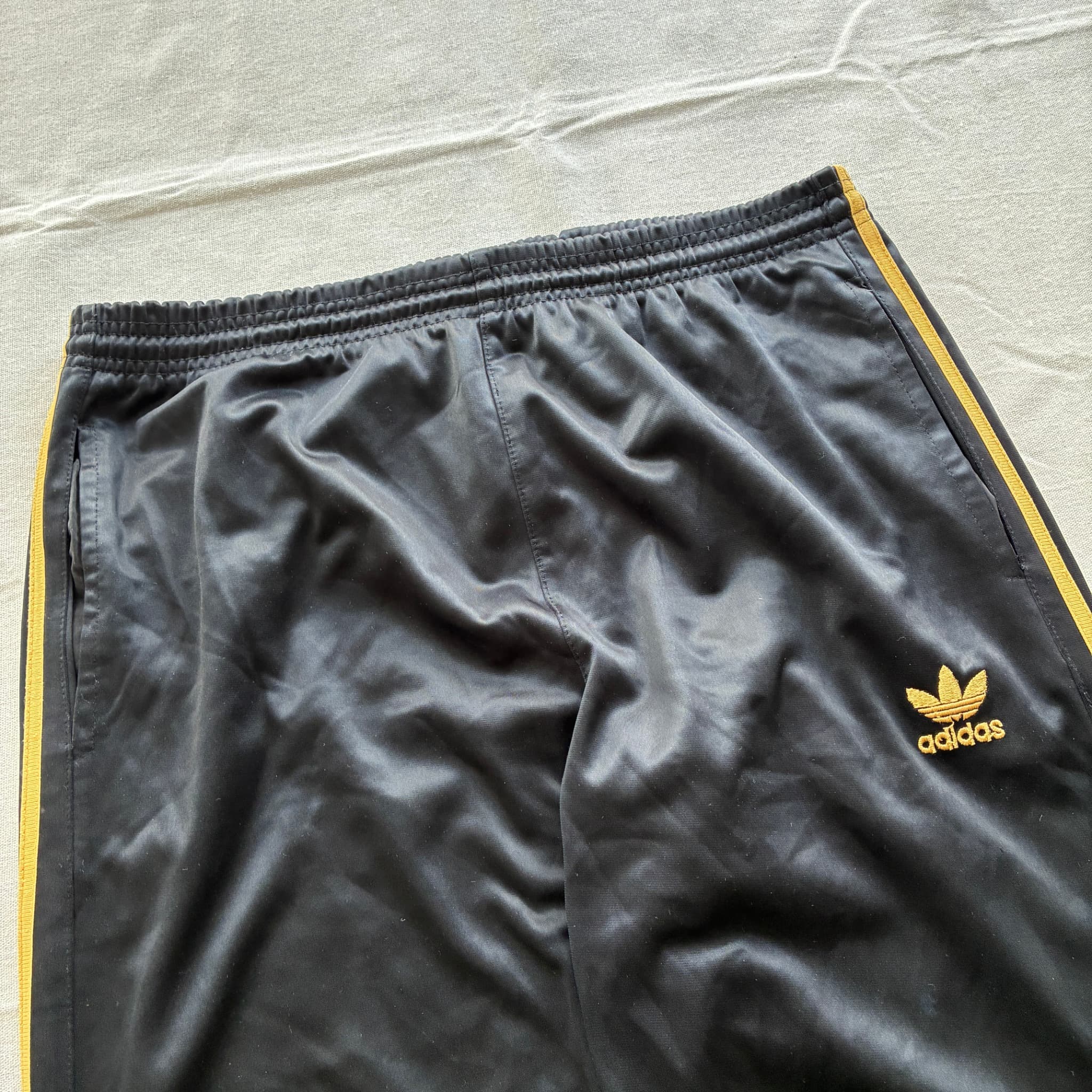 Adidas Originals Trefoil Wide Leg Track Pants Black Gold — photo 3 of 7