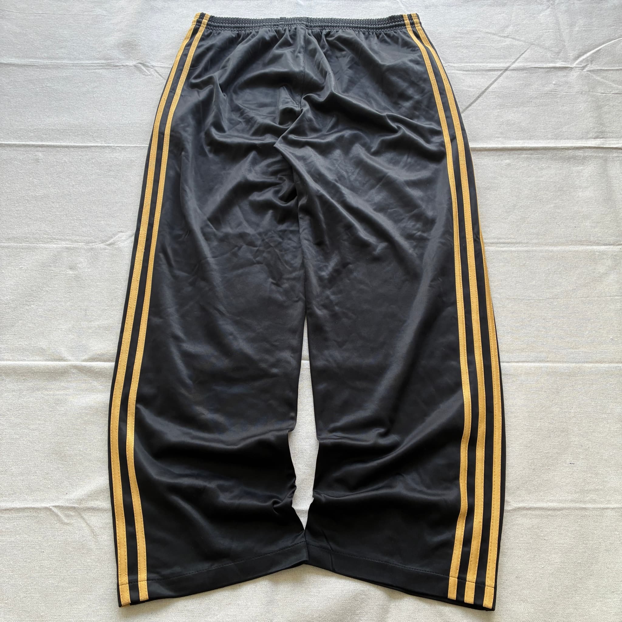 Adidas Originals Trefoil Wide Leg Track Pants Black Gold — photo 5 of 7