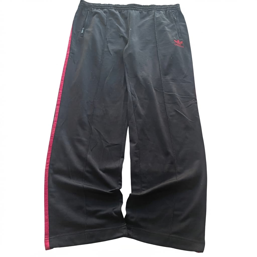 Adidas Originals Wide Leg Track Pants Black Red L — photo 1 of 6