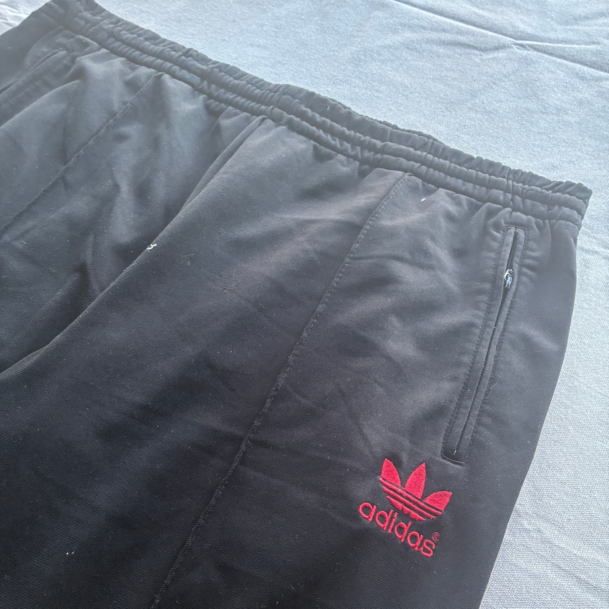 Adidas Originals Wide Leg Track Pants Black Red L — photo 3 of 6