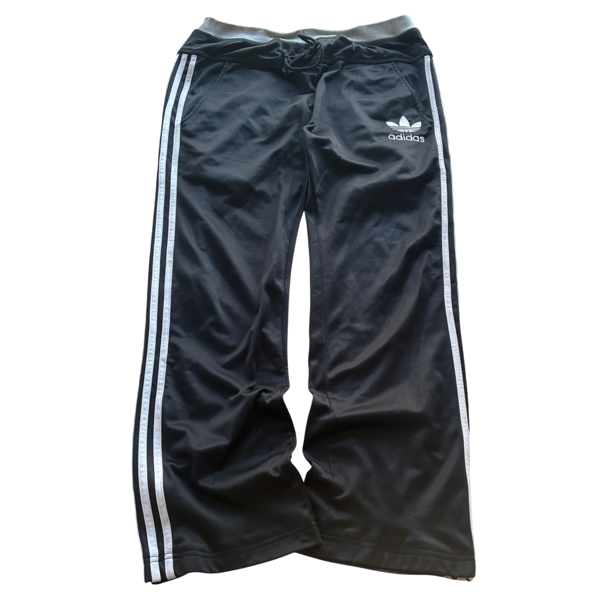 Adidas Originals Women's Black Wide Leg Tricot Track Pants Size L — photo 1 of 6