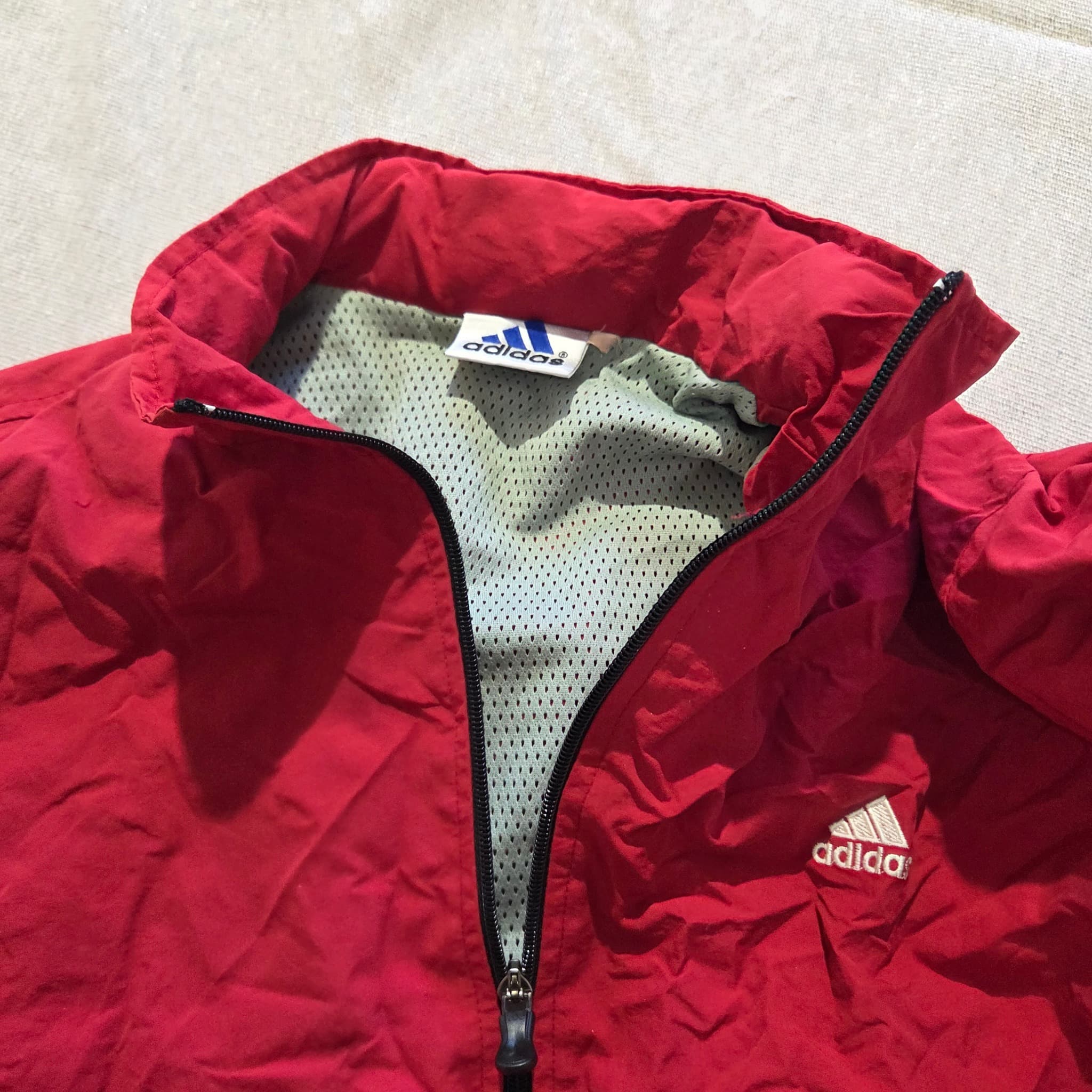 Adidas Performance Red Full-Zip Windbreaker Jacket — photo 3 of 5