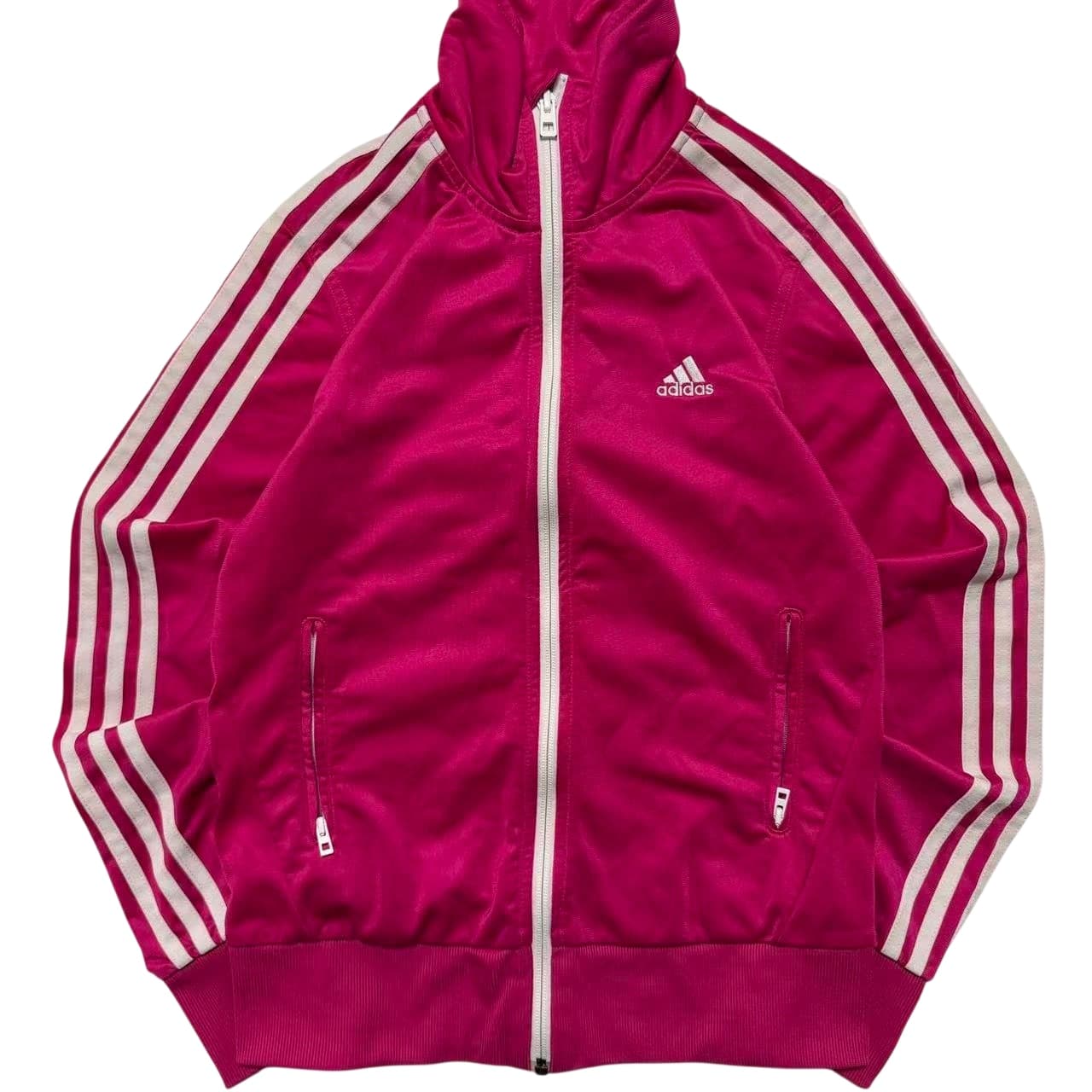 Adidas Pink 3-Stripe Track Jacket Size M — photo 1 of 7