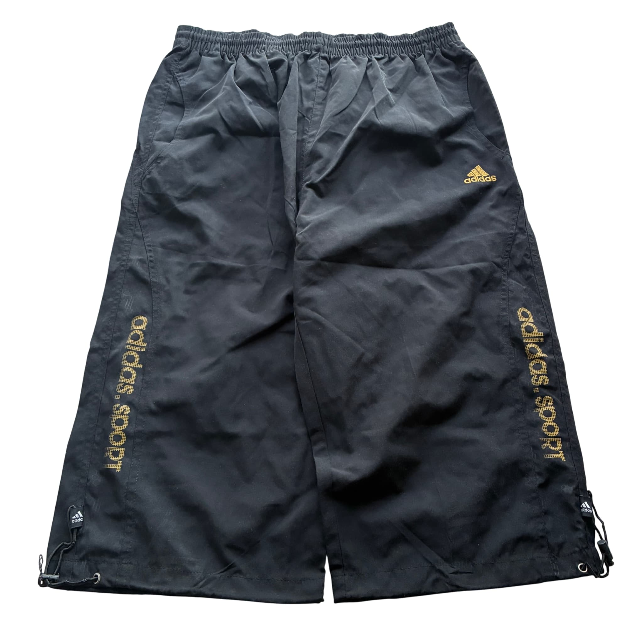 Adidas Sport Vintage Nylon Cargo Shorts Black Gold Size M — photo 1 of 7