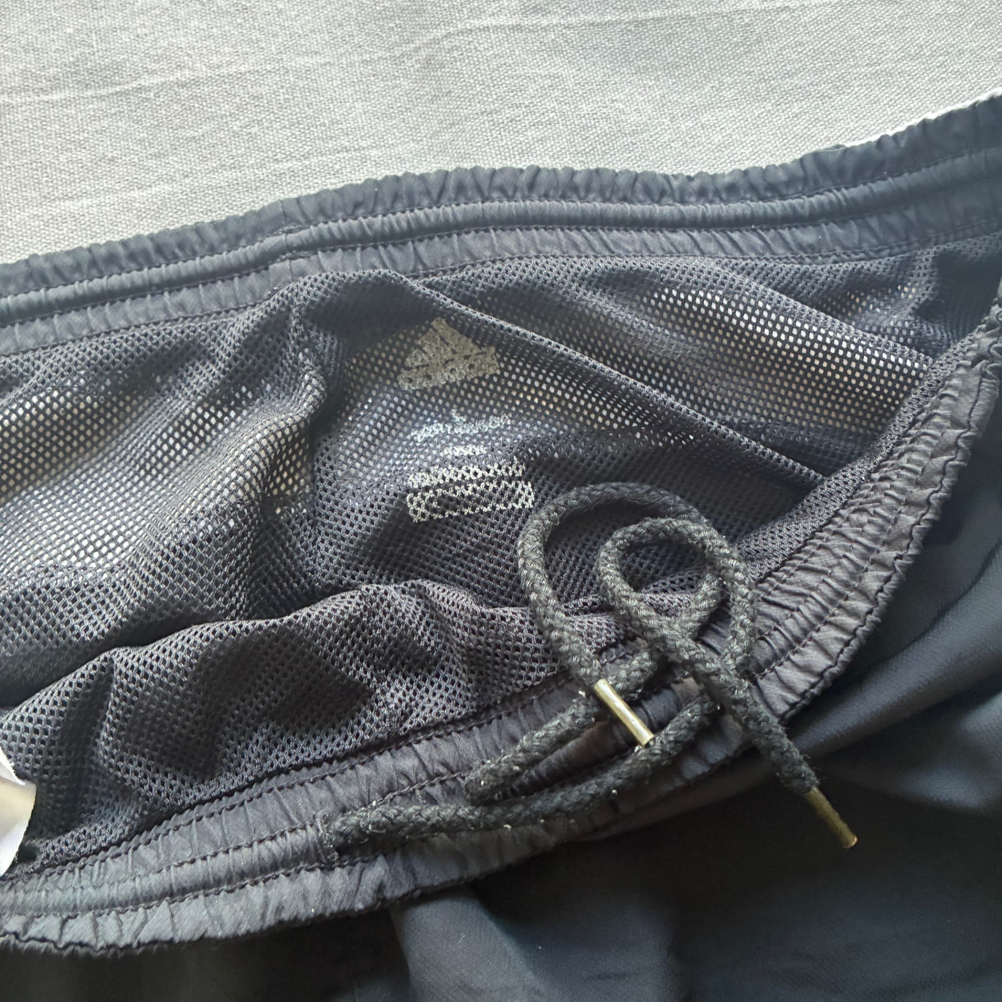 Adidas Vintage 3-Stripe Nylon Track Shorts Black Baggy 2000s — photo 4 of 7