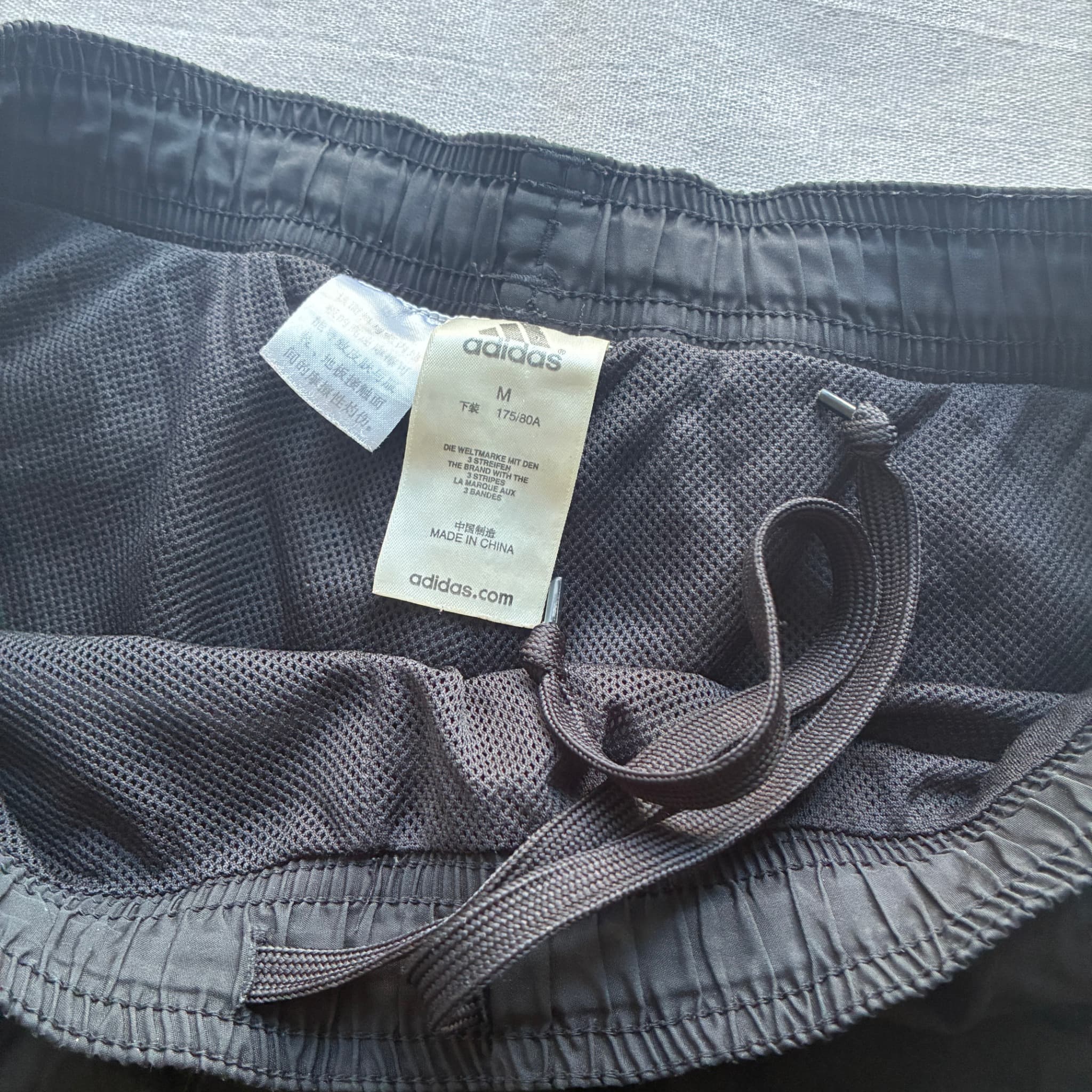 Adidas Vintage 90s/00s Nylon Track Pants Black White Baggy Unisex Size M — photo 4 of 8