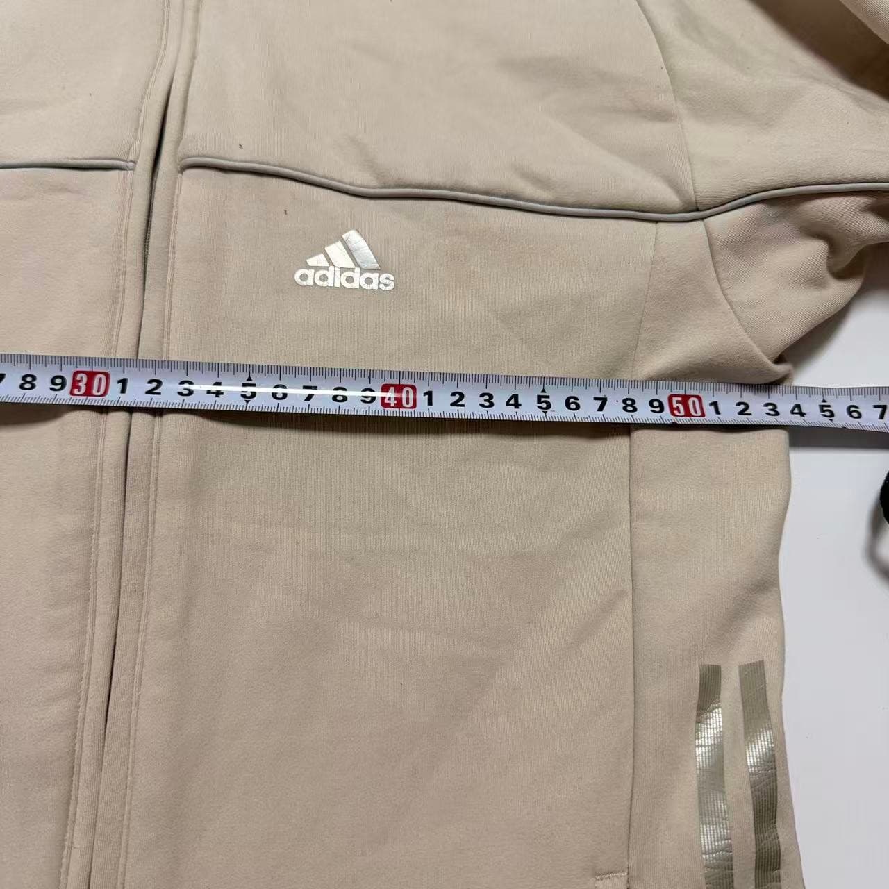 Adidas Vintage Beige Full Zip Track Jacket XL — photo 5 of 6