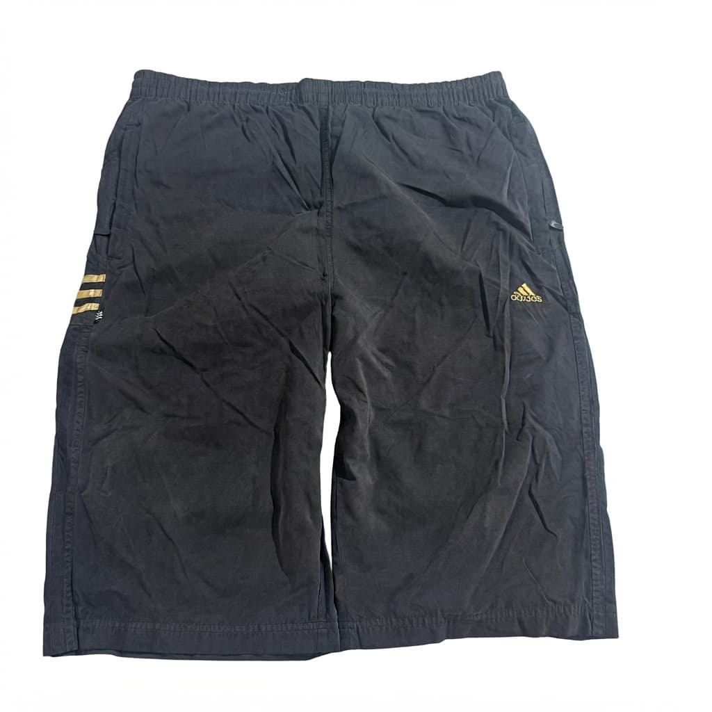 Adidas Vintage Black And Gold Three Stripe Shorts — photo 1 of 7