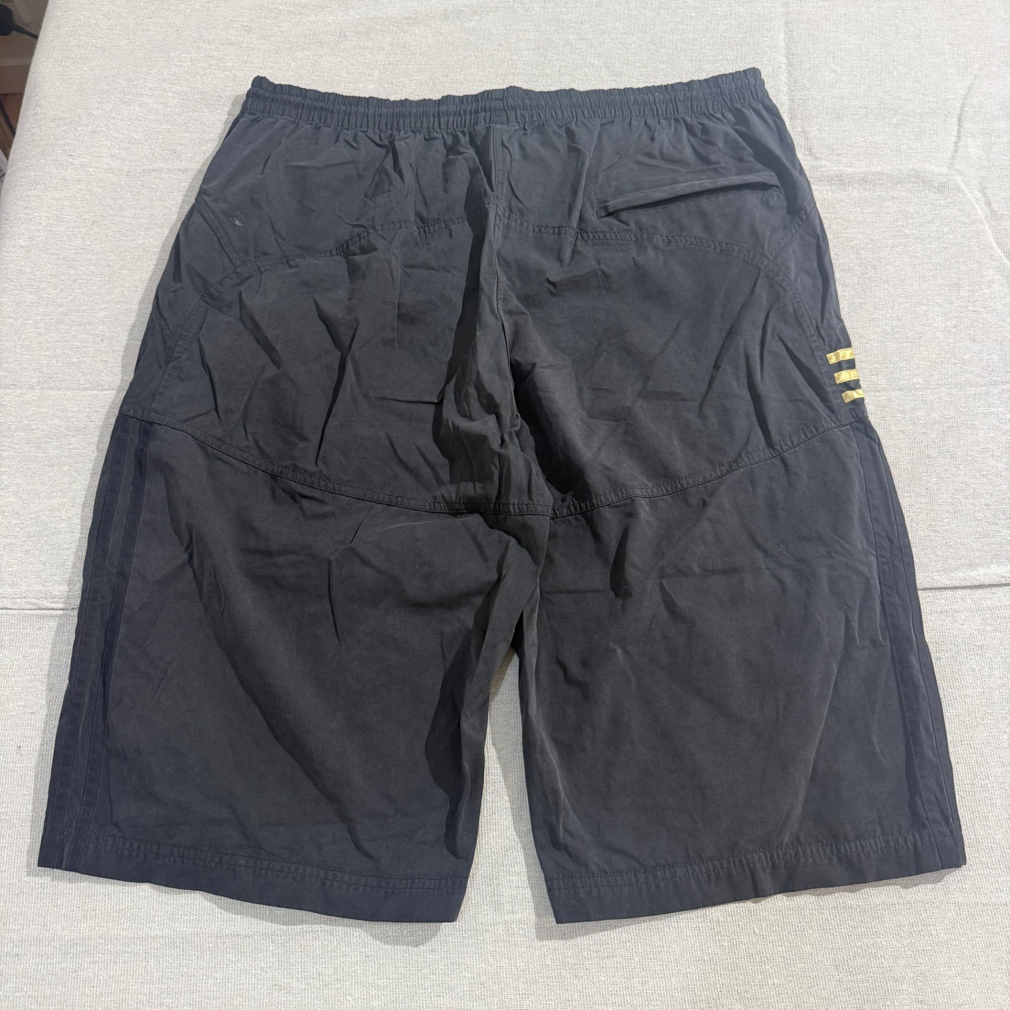 Adidas Vintage Black And Gold Three Stripe Shorts — photo 6 of 7