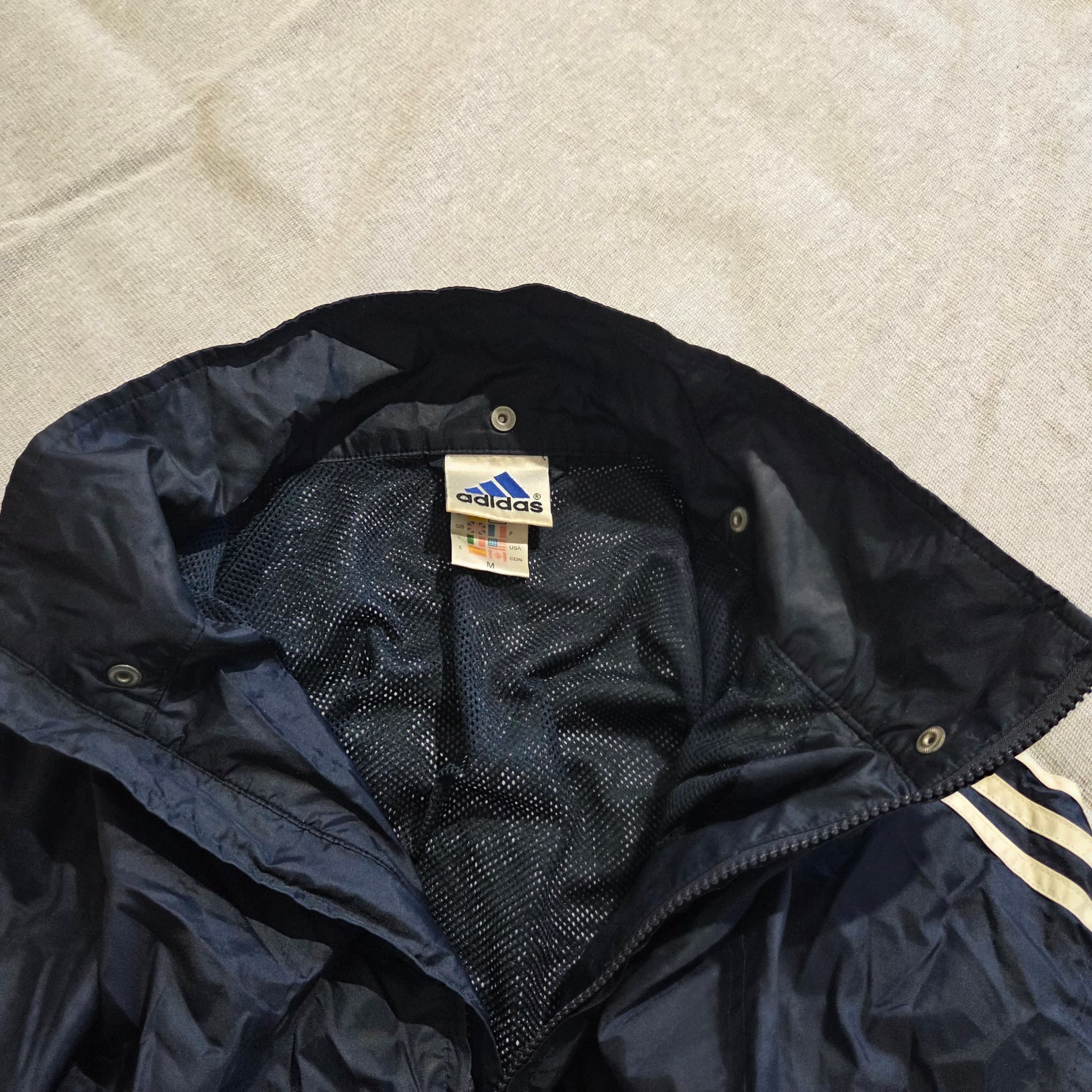 Adidas Vintage Black Full-Zip Windbreaker Jacket Baggy 2000s Release Size M — photo 6 of 7