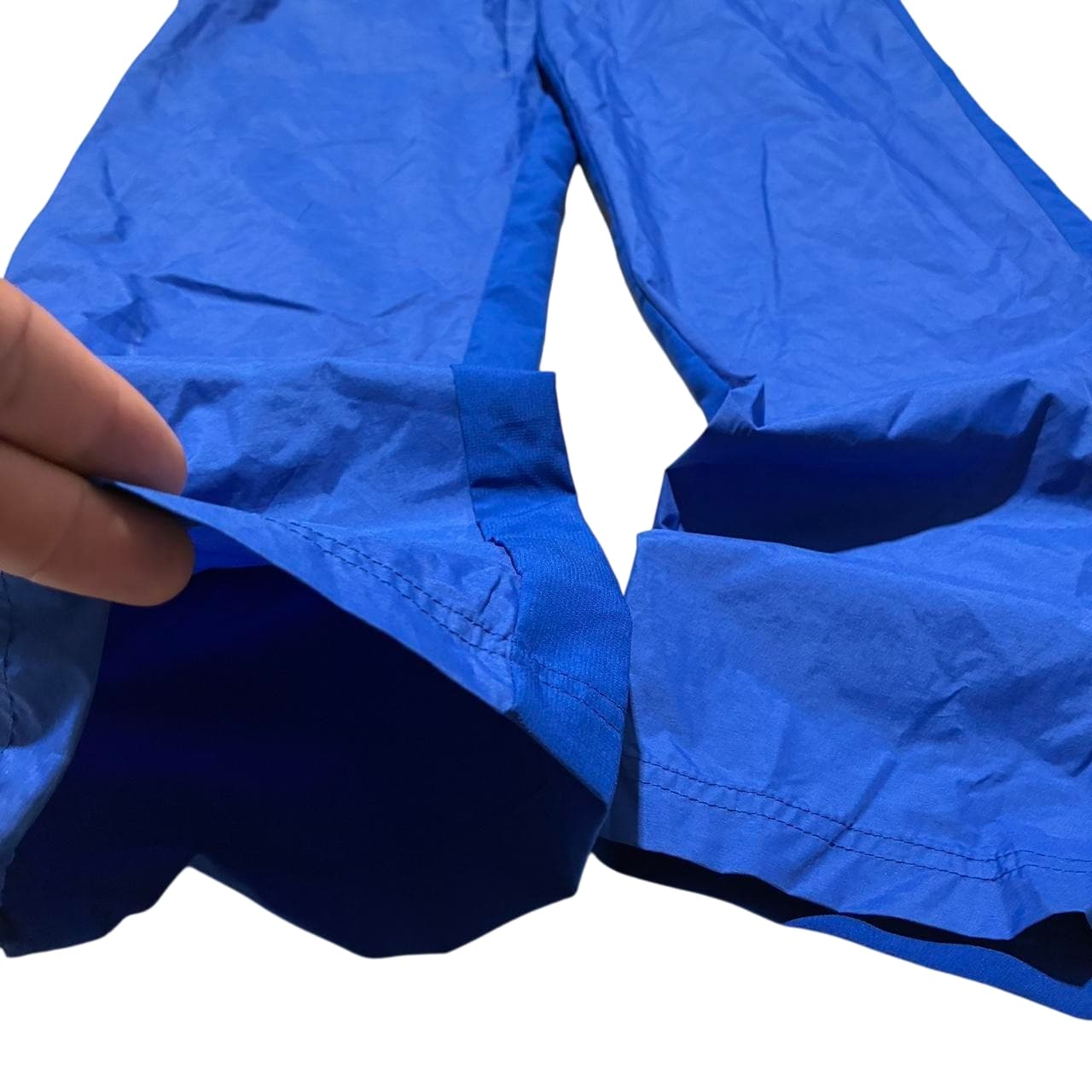 Adidas Vintage Blue Nylon Track Pants Side Zip Size S — photo 3 of 5