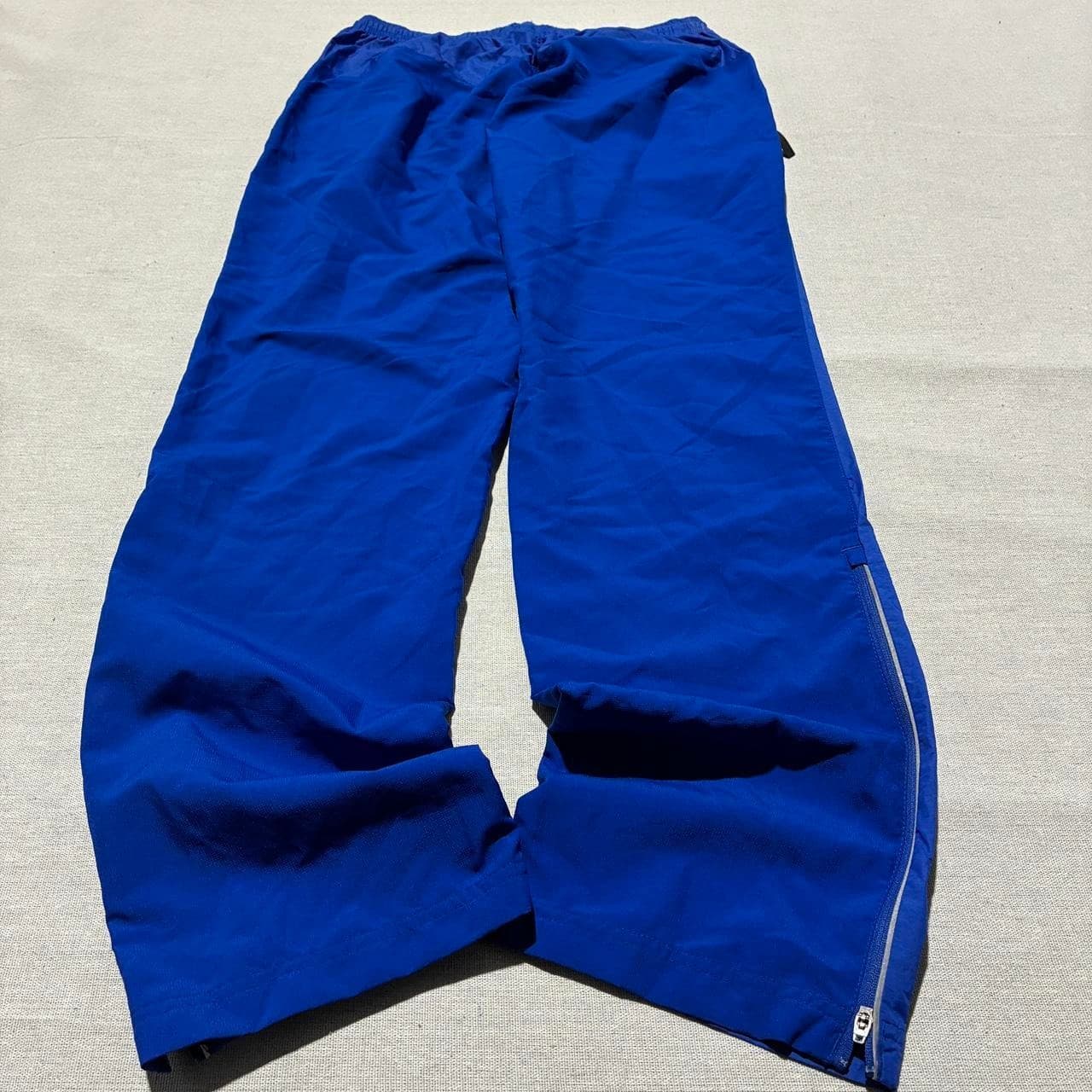 Adidas Vintage Blue Nylon Track Pants Side Zip Size S — photo 2 of 5