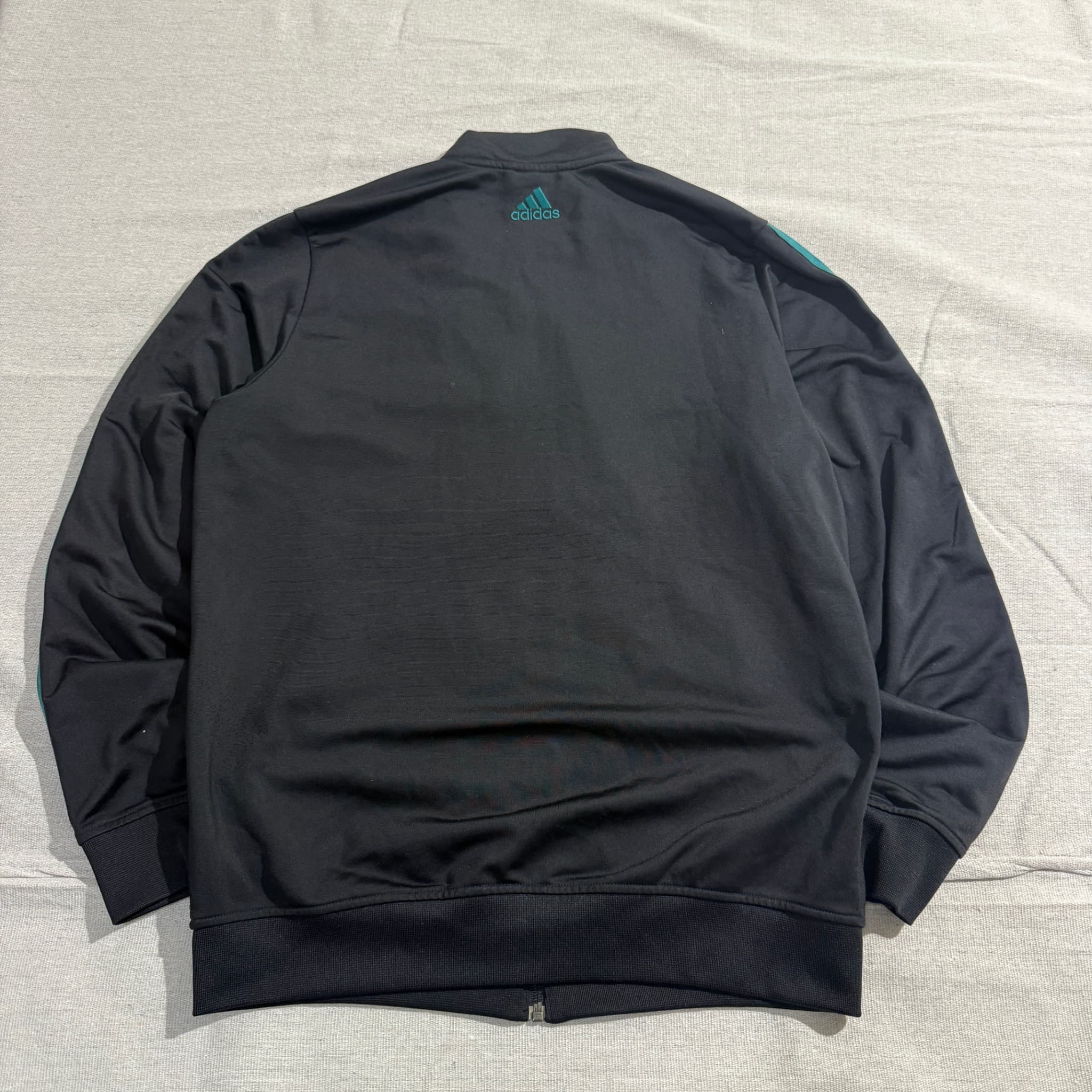 Adidas Vintage Graphic Logo Track Jacket Black Blue Men's Size L — photo 4 of 5
