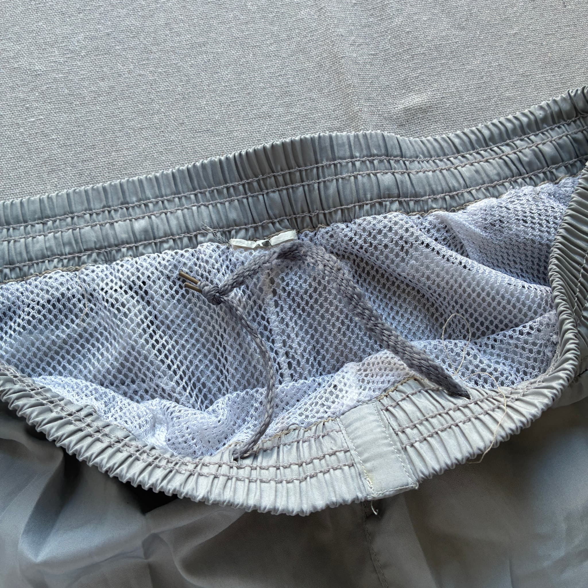 Adidas Vintage Nylon 3-Stripe Athletic Shorts Grey — photo 4 of 8