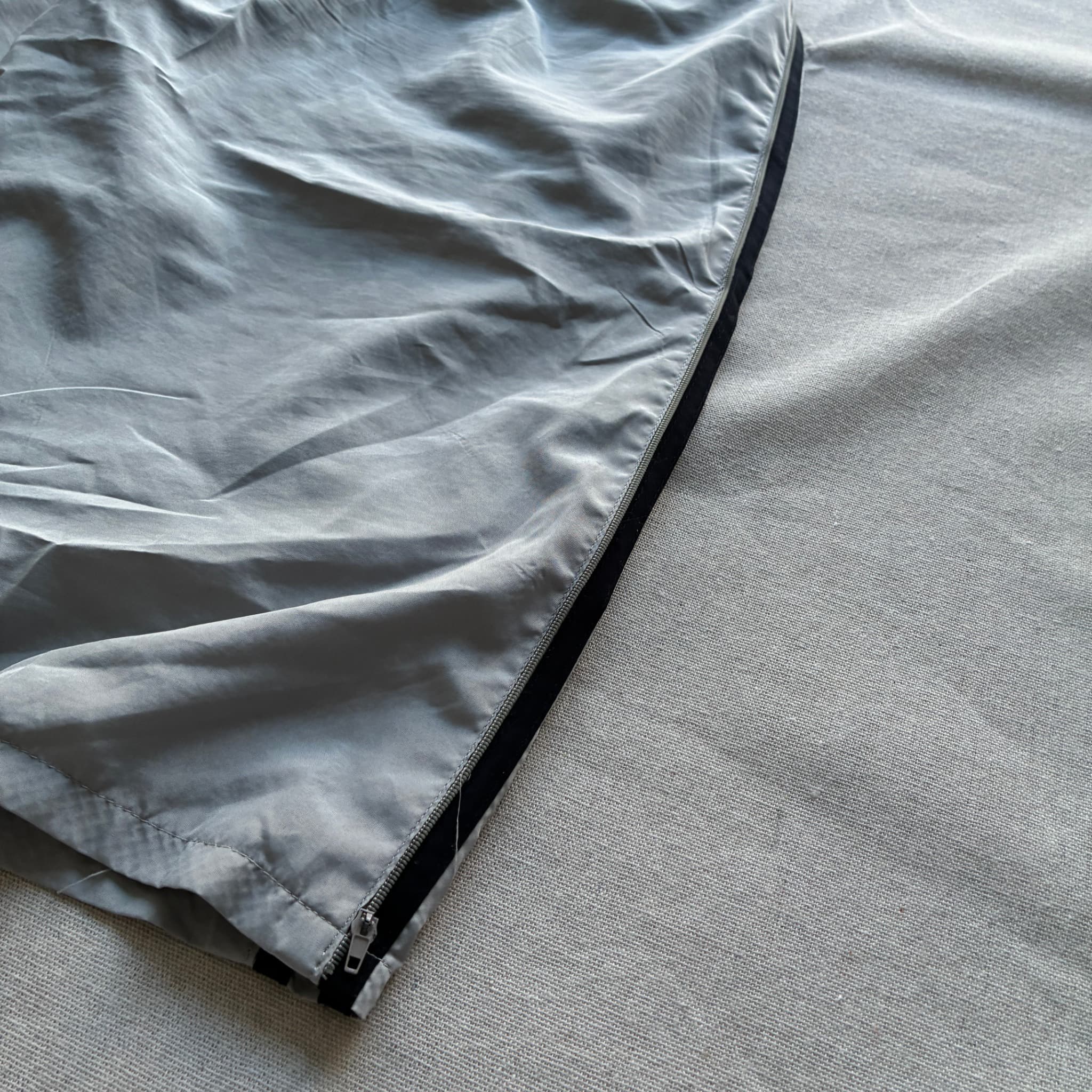 Adidas Vintage Nylon 3-Stripe Athletic Shorts Grey — photo 6 of 8