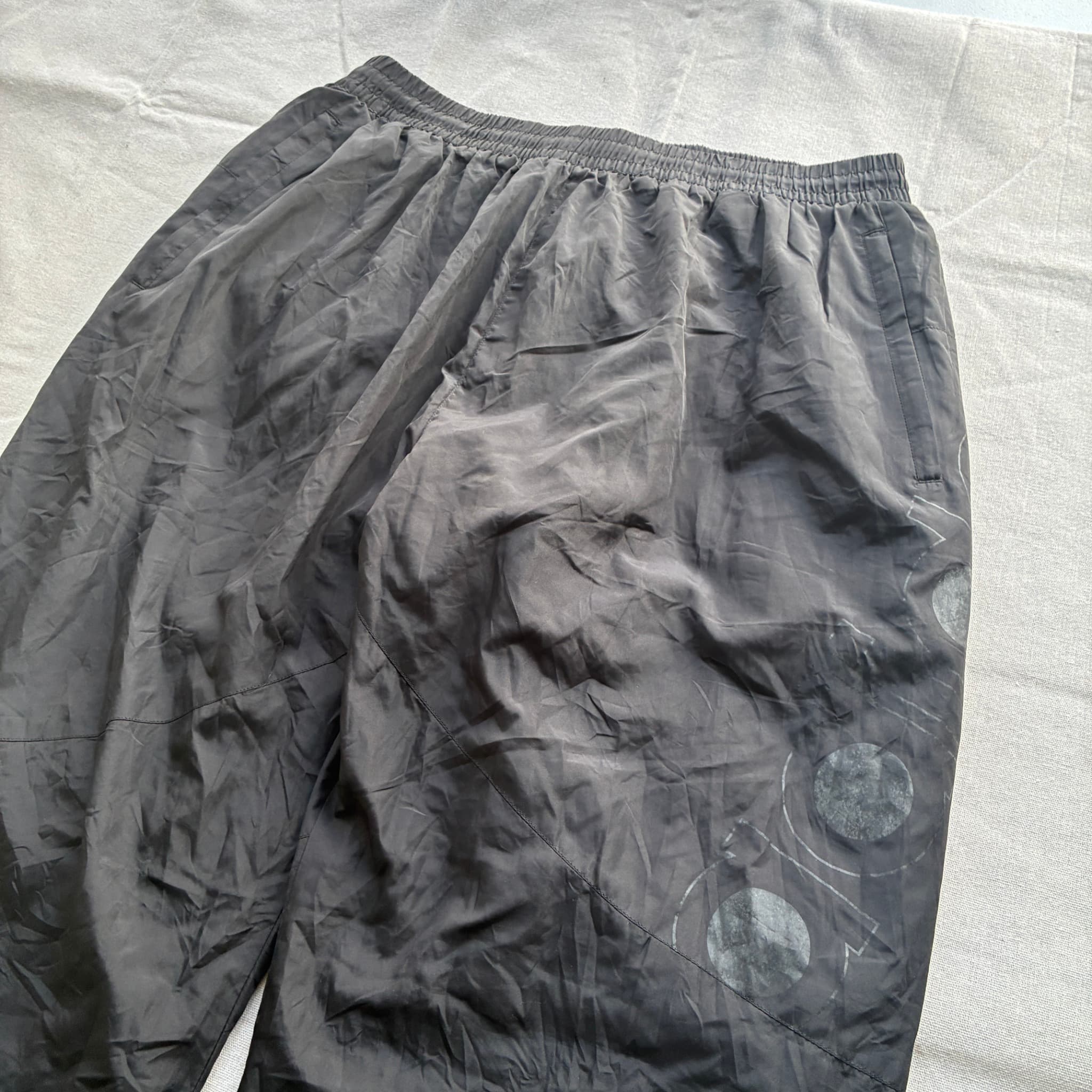 Adidas Vintage Nylon Track Pants Black Baggy 2000s Release Size 6XL — photo 3 of 7