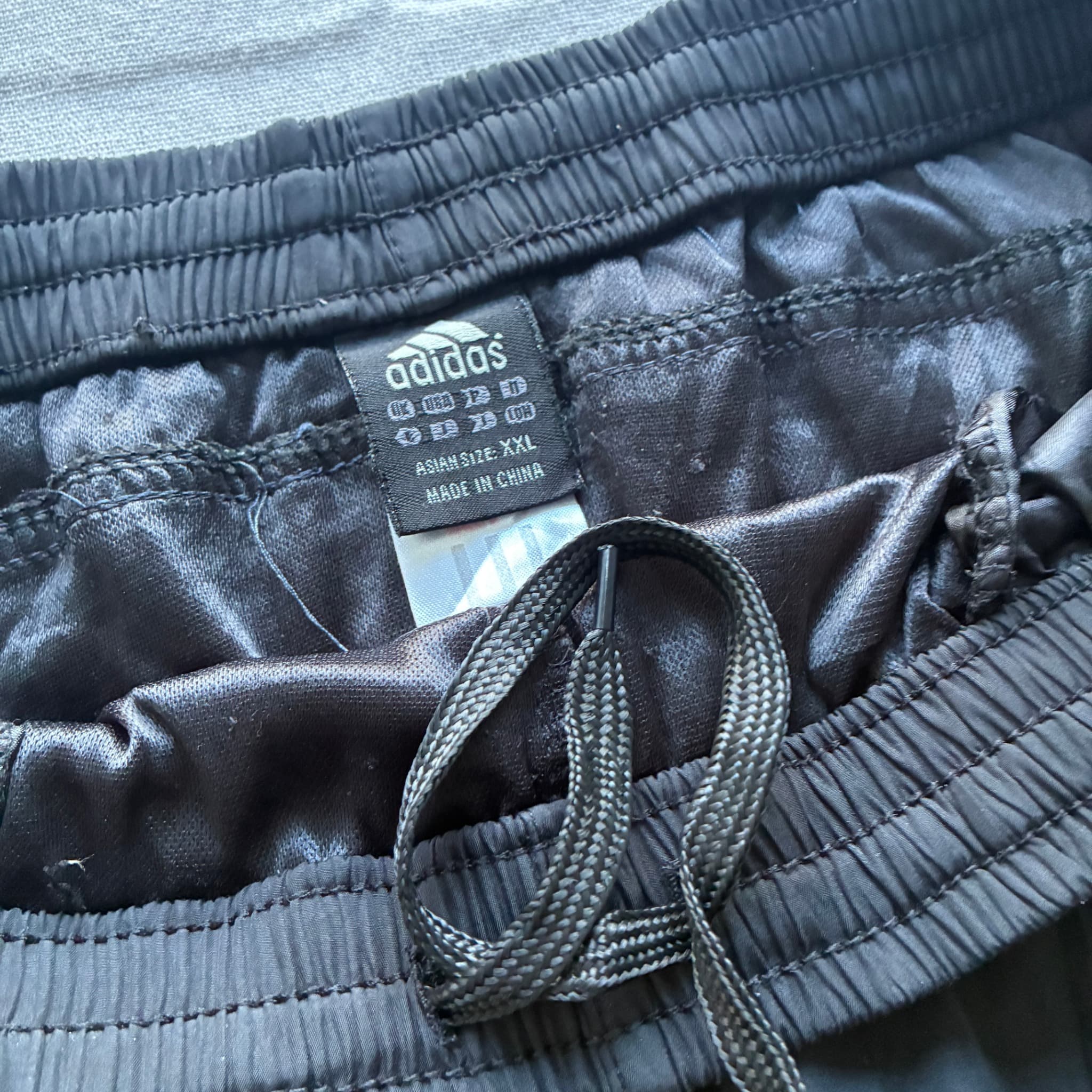 Adidas Vintage Nylon Track Shorts Black Side Stripes XXL — photo 4 of 6