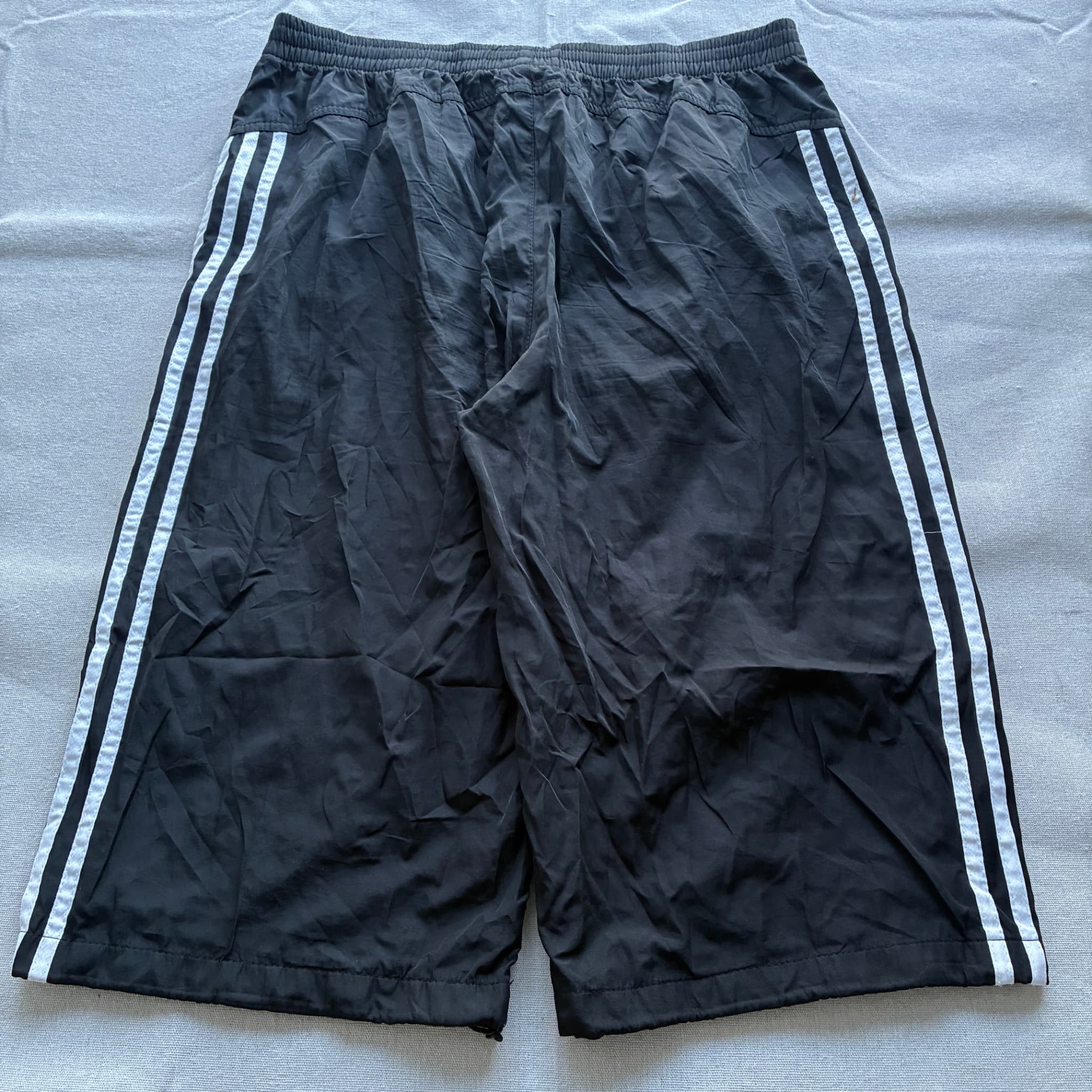 Adidas Vintage Nylon Track Shorts Black Side Stripes XXL — photo 5 of 6