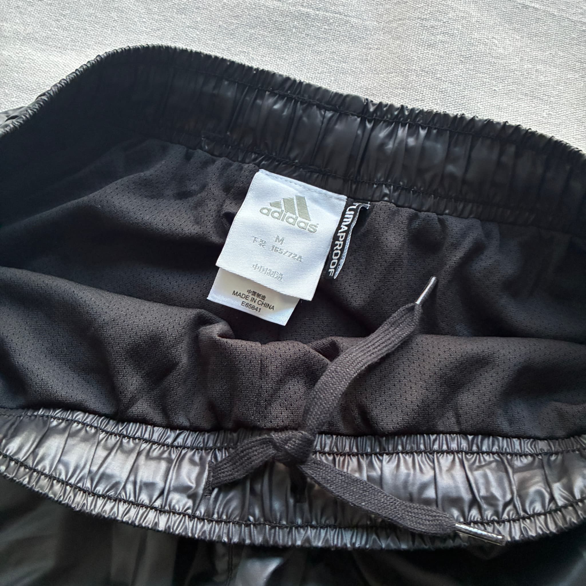 Adidas Vintage Shiny Nylon Track Pants Black Baggy 2000s Release Size M — photo 4 of 7