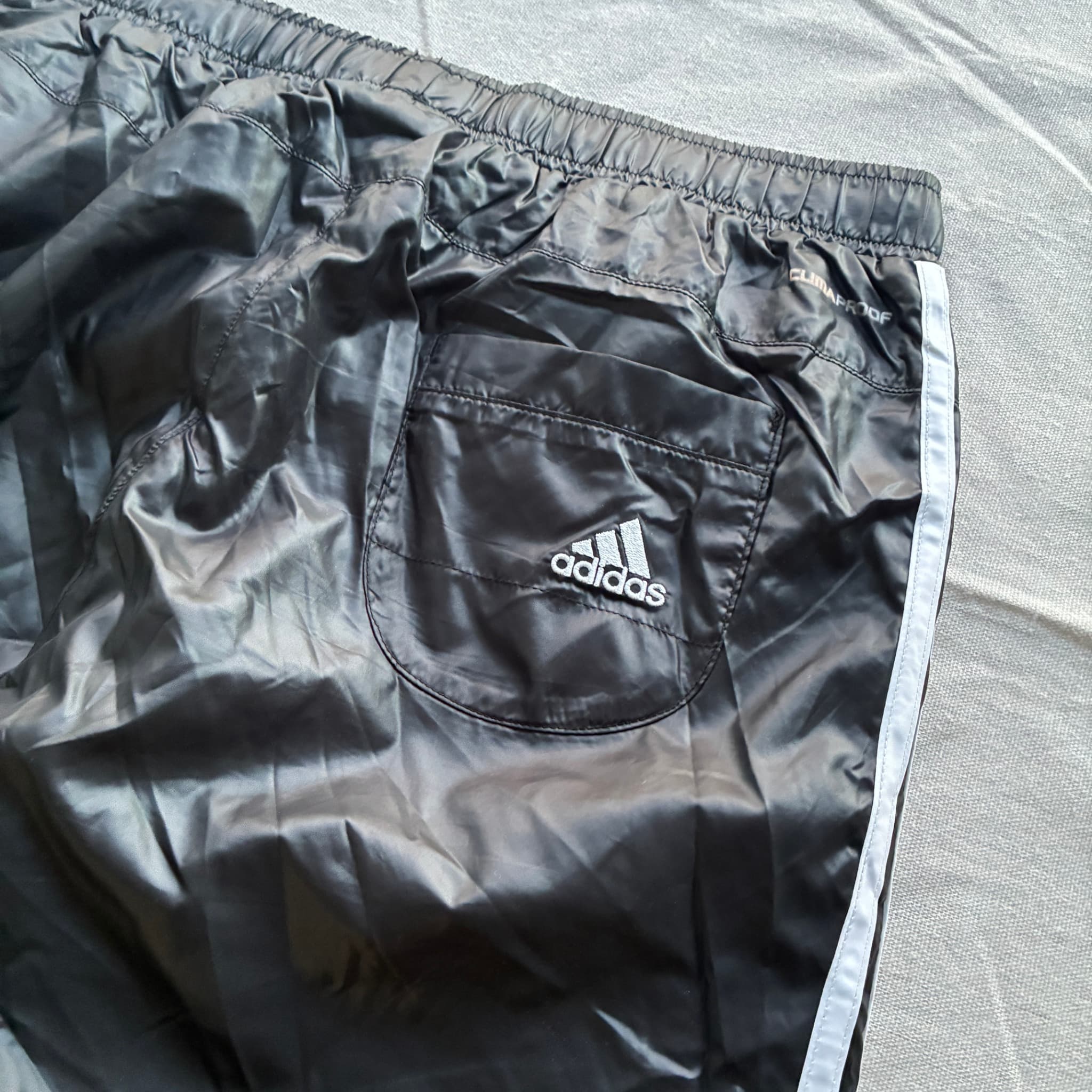 Adidas Vintage Shiny Nylon Track Pants Black Baggy 2000s Release Size M — photo 6 of 7