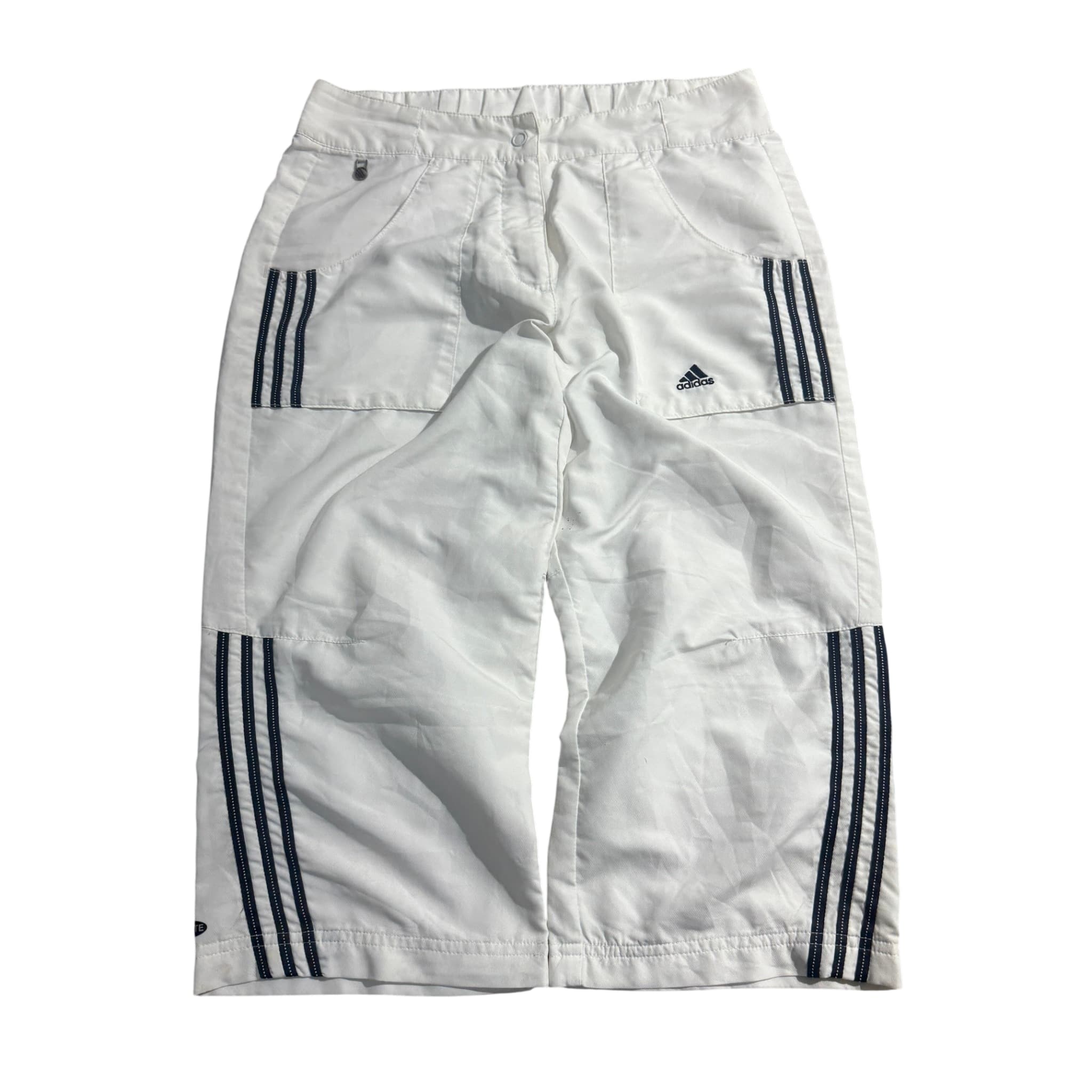 Adidas Vintage White and Black Three-Stripe Capri Pants — photo 1 of 6