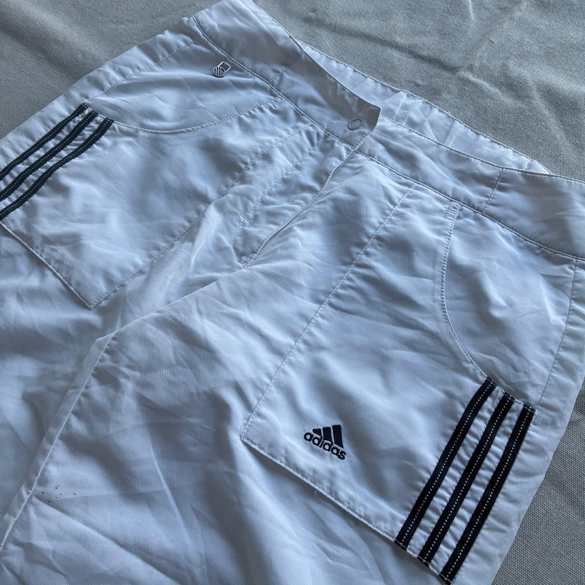 Adidas White Three-Stripe Capri Pants — photo 3 of 8