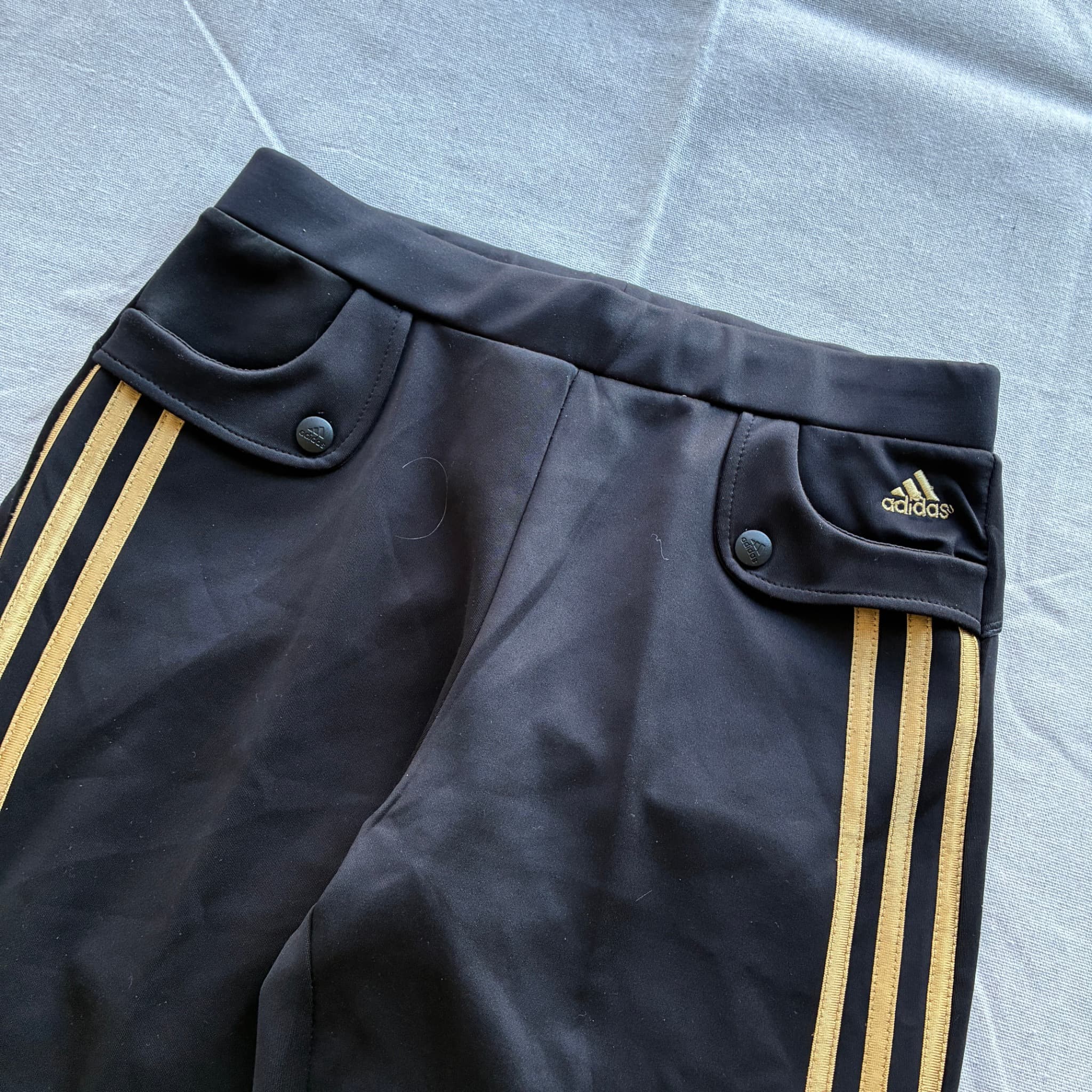 Adidas Women's Black And Gold Wide Leg Track Pants — photo 3 of 6