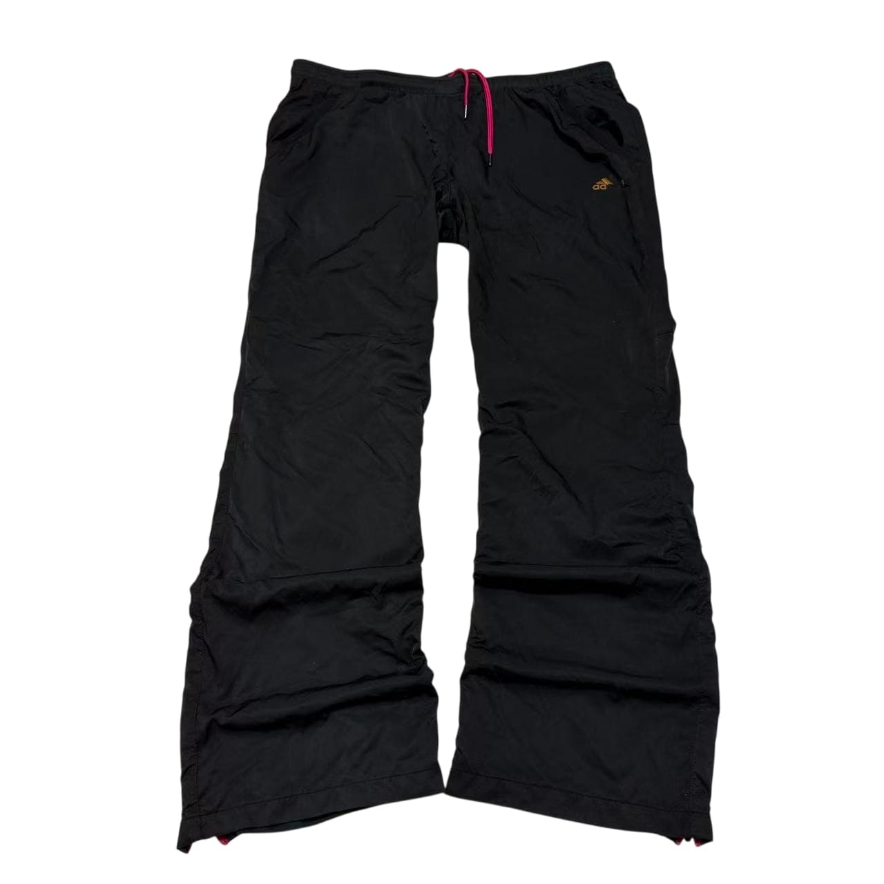Adidas Women's Black Nylon Track Pants Pink Drawstring — photo 1 of 11