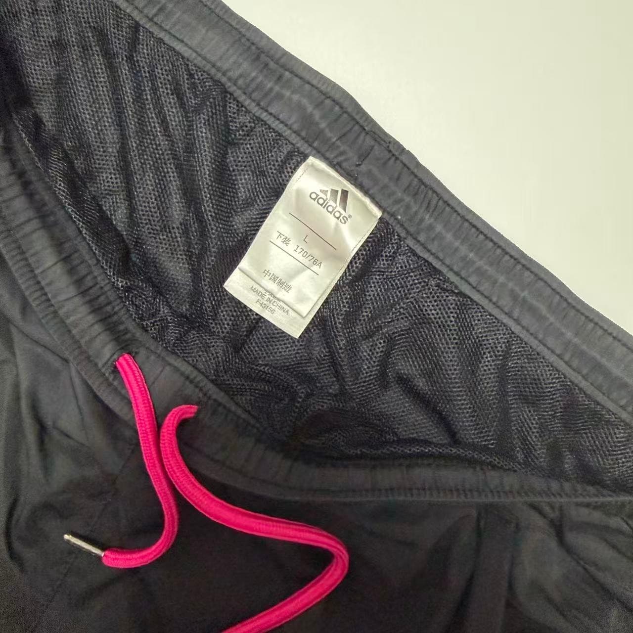 Adidas Women's Black Nylon Track Pants Pink Drawstring — photo 4 of 11