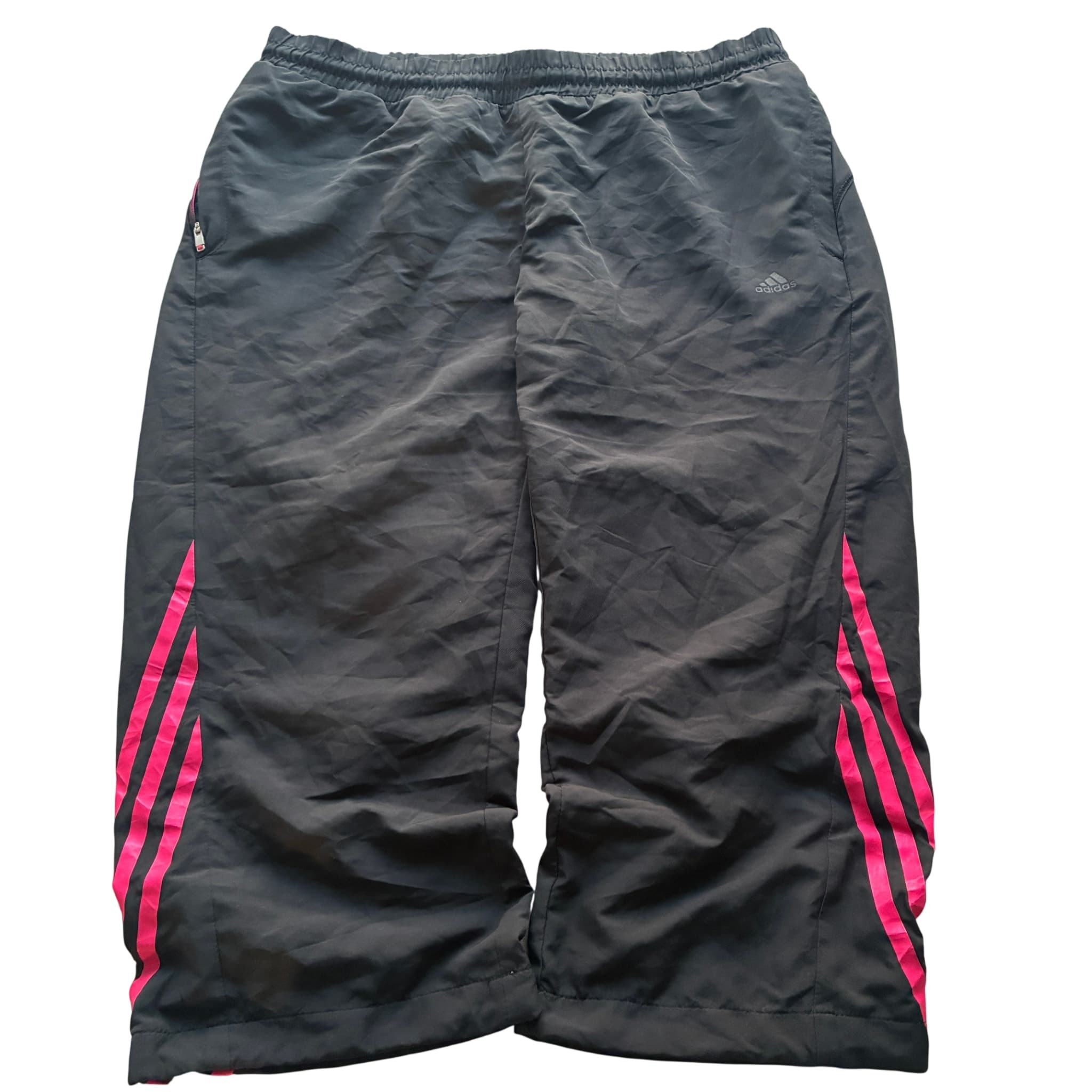 Adidas Women's Black & Pink Three-Stripe Athletic Capri Pants Size M — photo 1 of 8