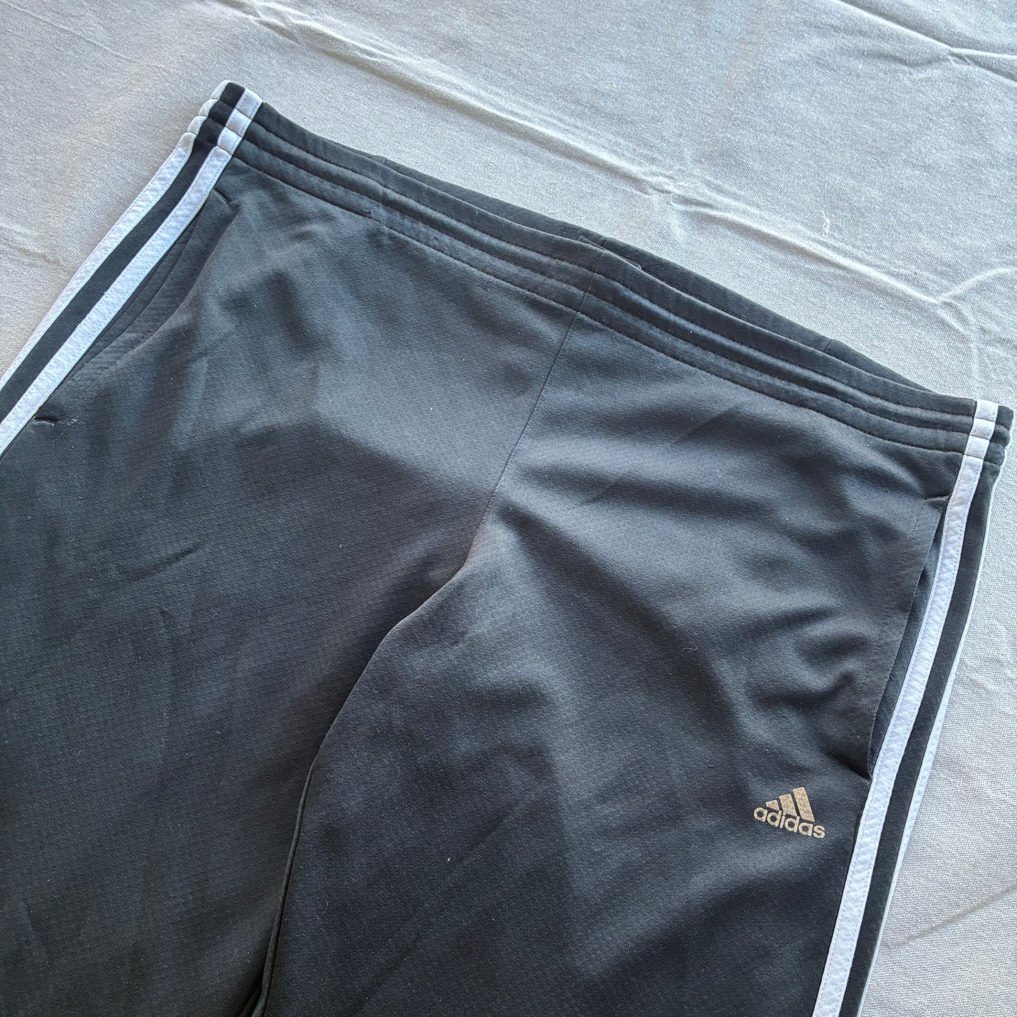 Adidas Women's Black Wide Leg Track Pants 3-Stripes Baggy Vintage 2000s Release — photo 3 of 7
