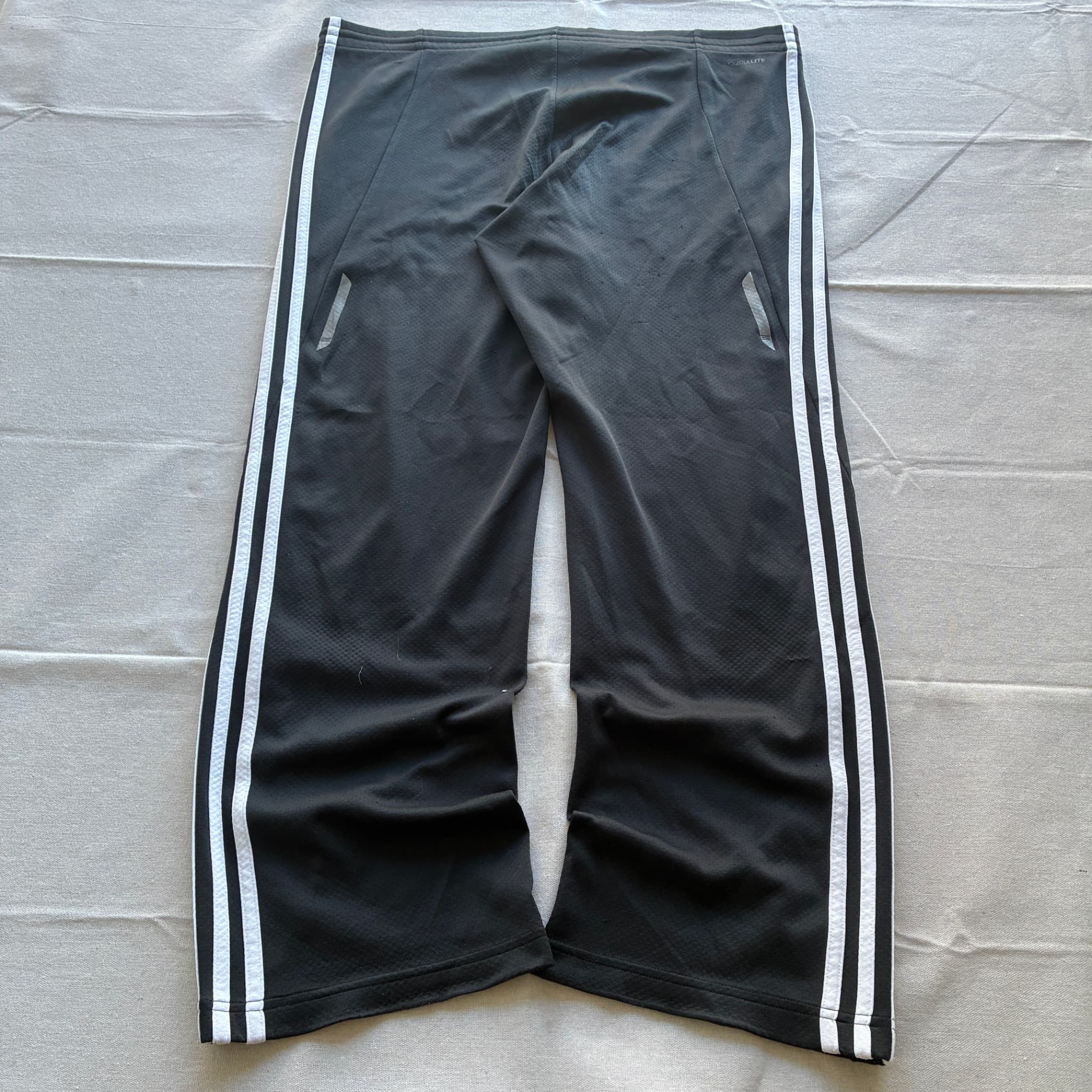 Adidas Women's Black Wide Leg Track Pants 3-Stripes Baggy Vintage 2000s Release — photo 5 of 7