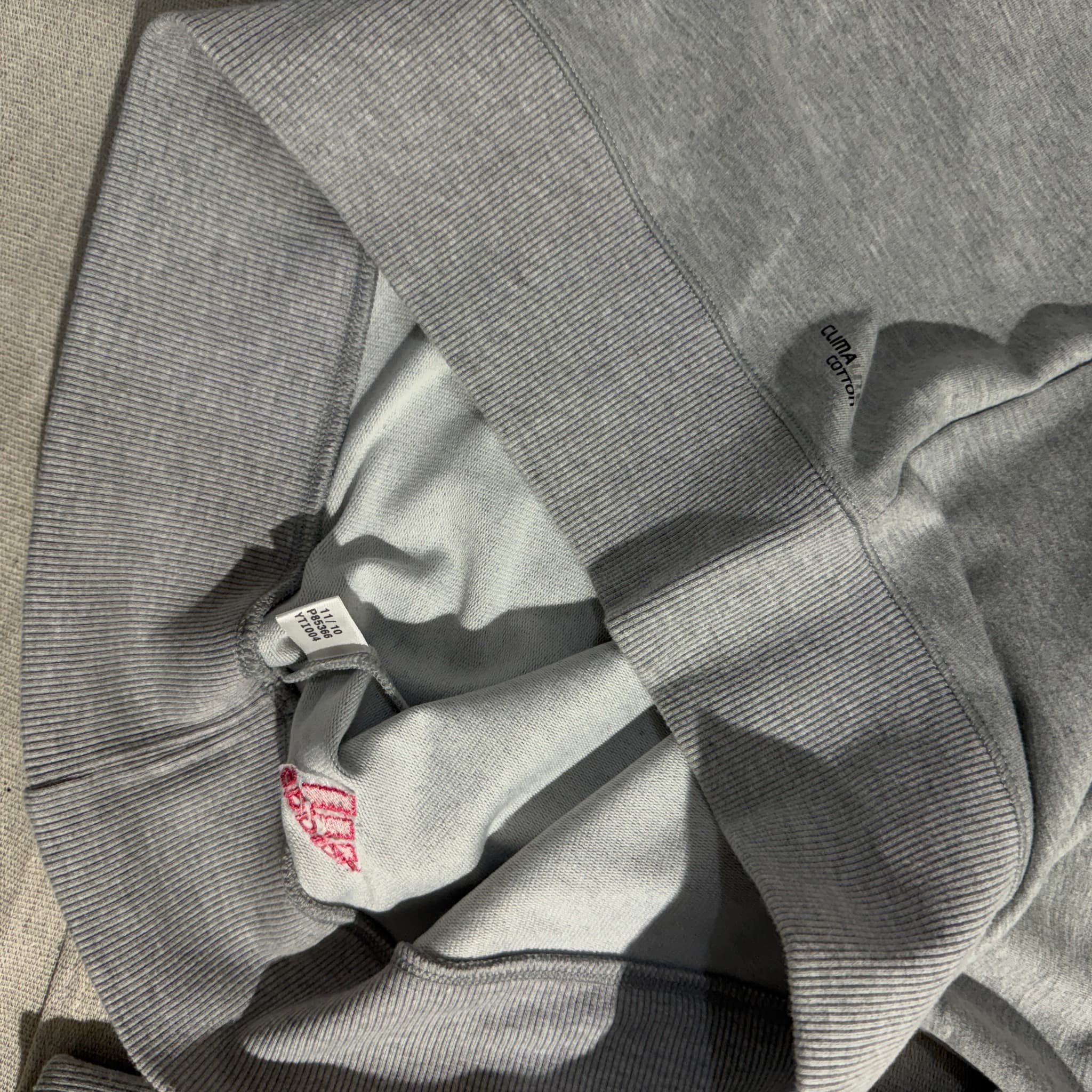 Adidas Women's Grey Sweatshirt With Pink Script Logo Size 12 — photo 5 of 8