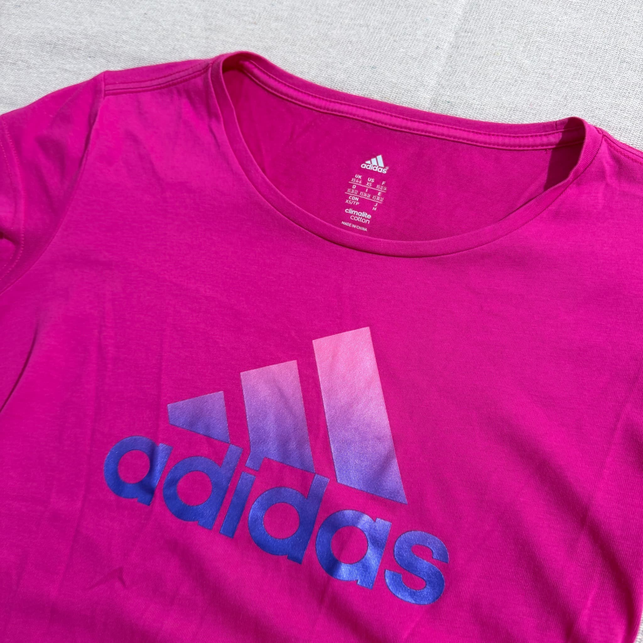 Adidas Women's Pink Climalite Logo T-Shirt XS — photo 2 of 5