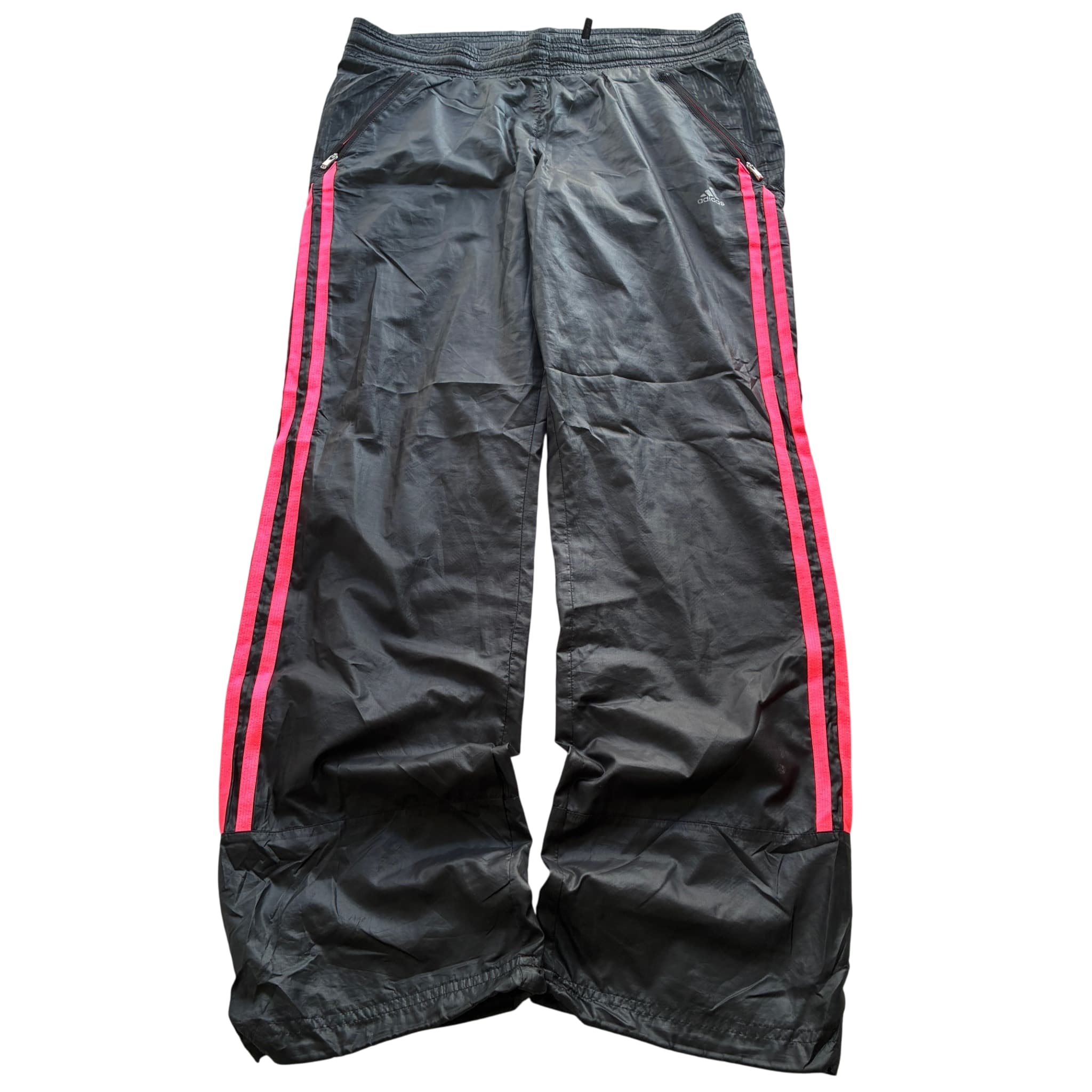Adidas Women's Track Pants Black Pink Striped Baggy Vintage 2000s Release S — photo 1 of 7