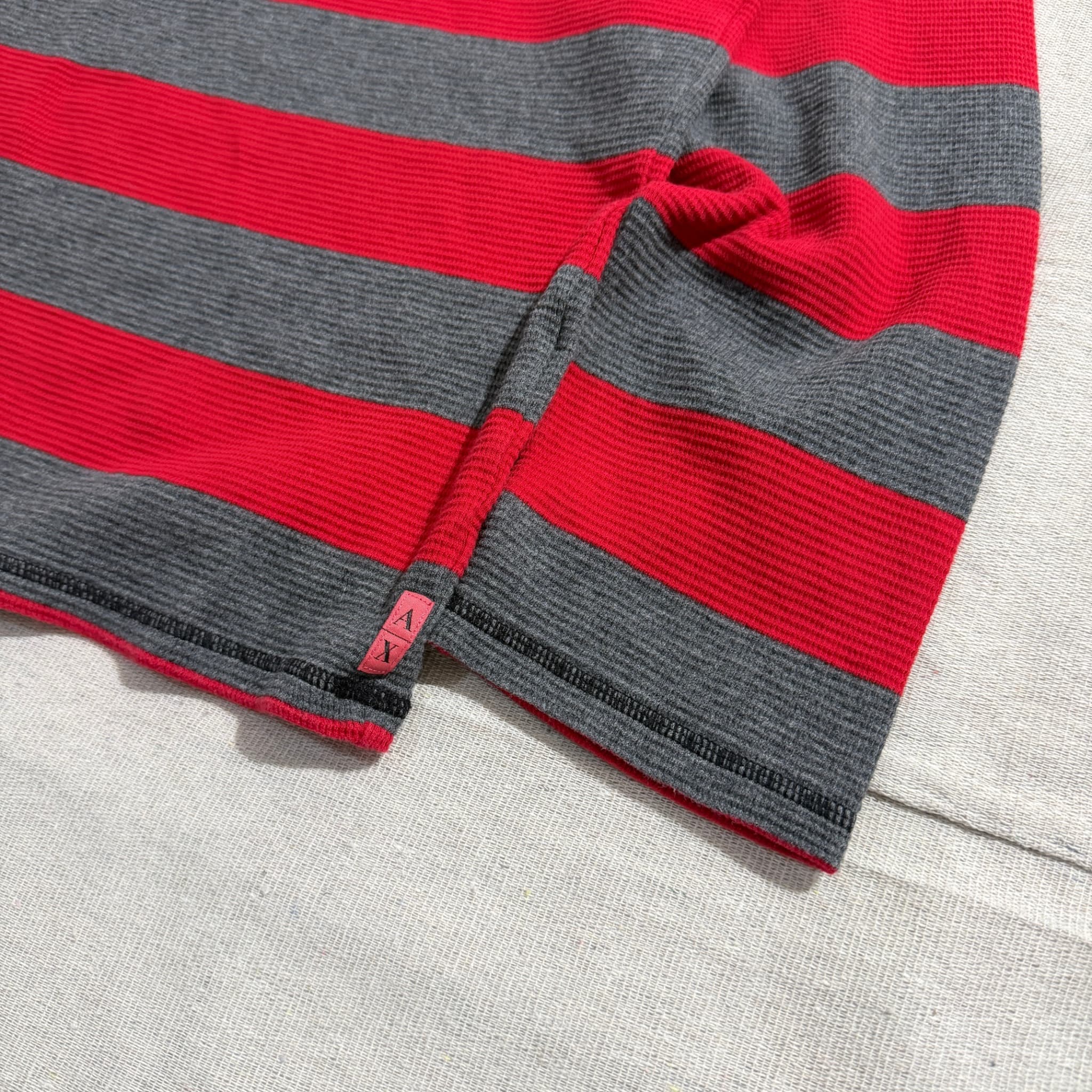 Armani Exchange A|X Red And Grey Striped Long Sleeve Thermal T-Shirt XL — photo 2 of 6