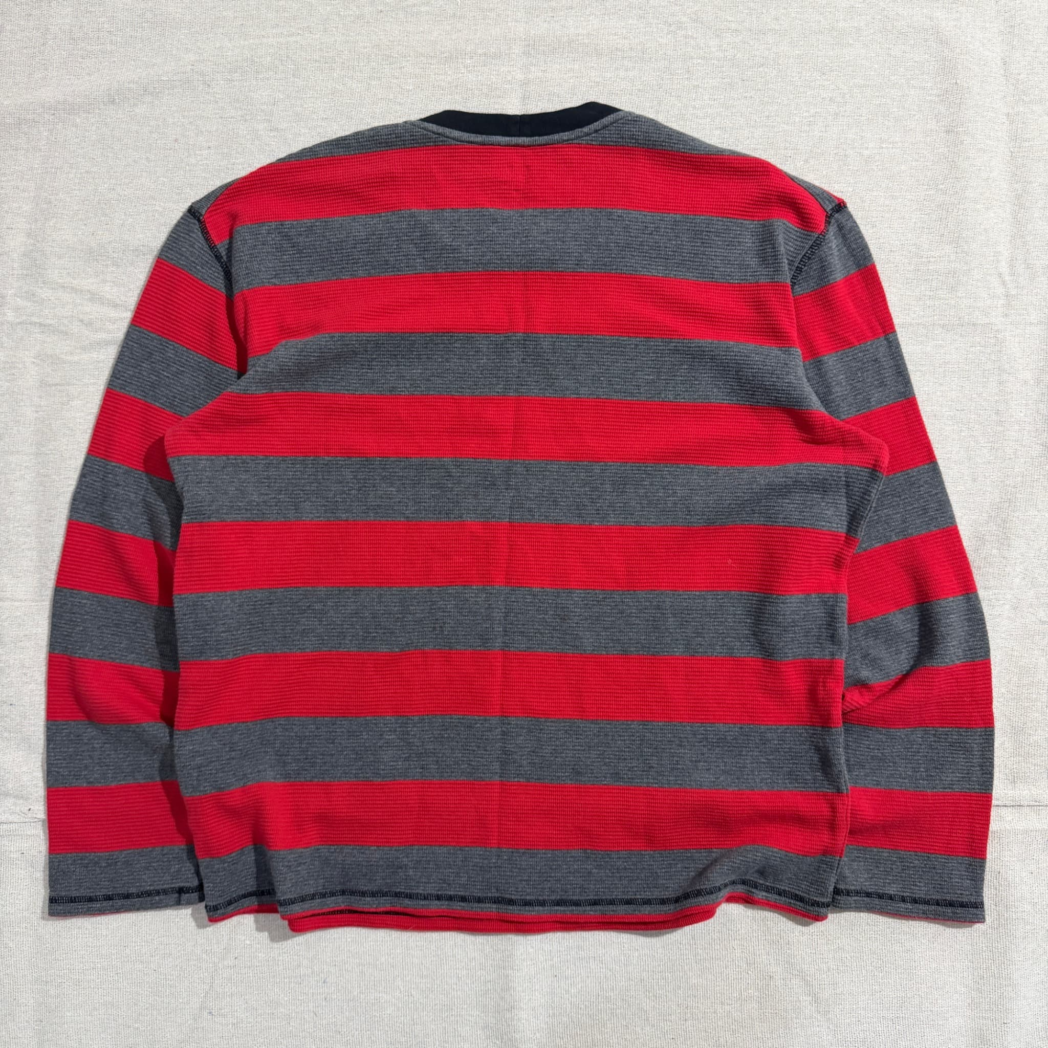 Armani Exchange A|X Red And Grey Striped Long Sleeve Thermal T-Shirt XL — photo 5 of 6