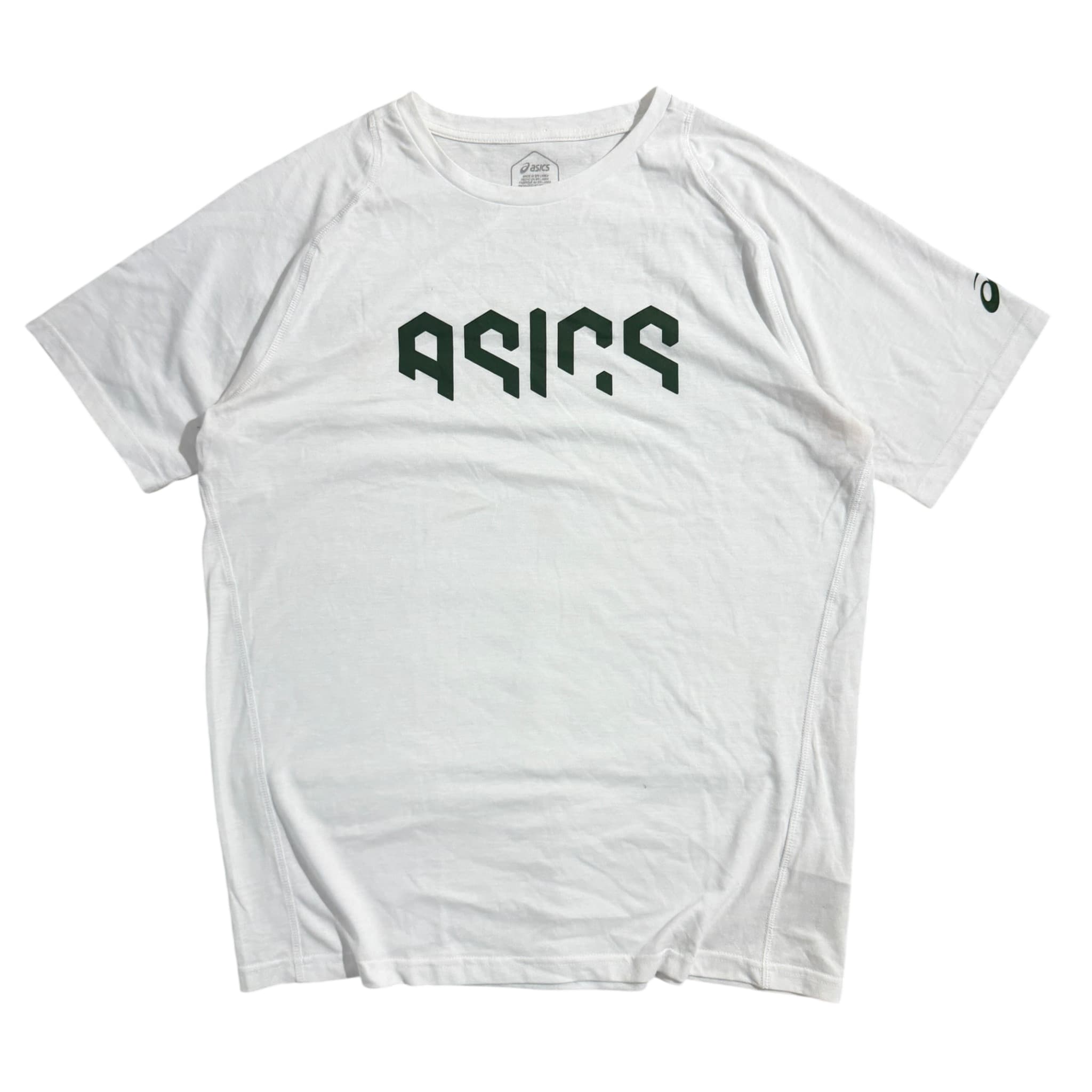 Asics Graphic Performance T-Shirt White Logo Men's Size L