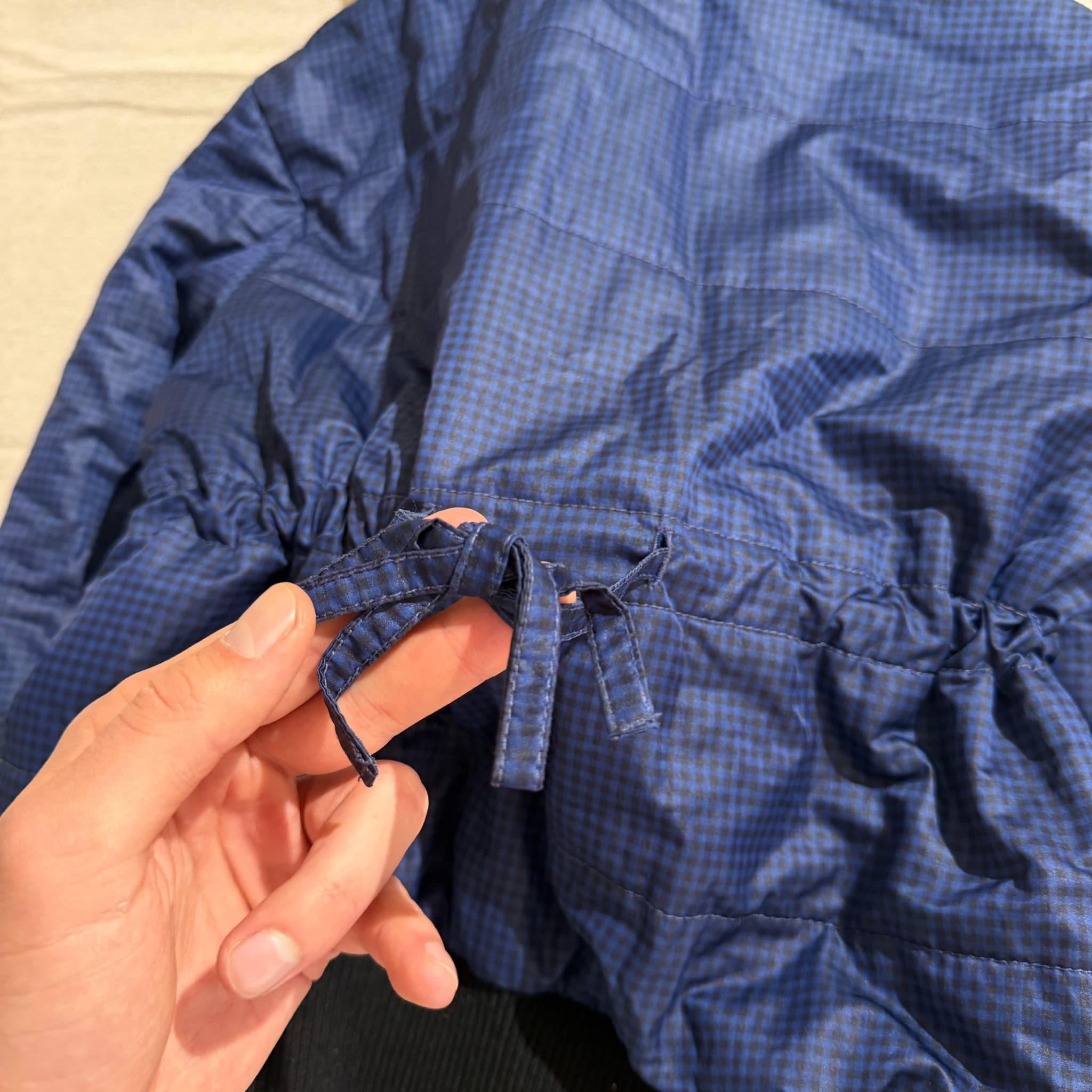 Baimejiali Blue Check Puffer Jacket With Hood Size L — photo 8 of 9
