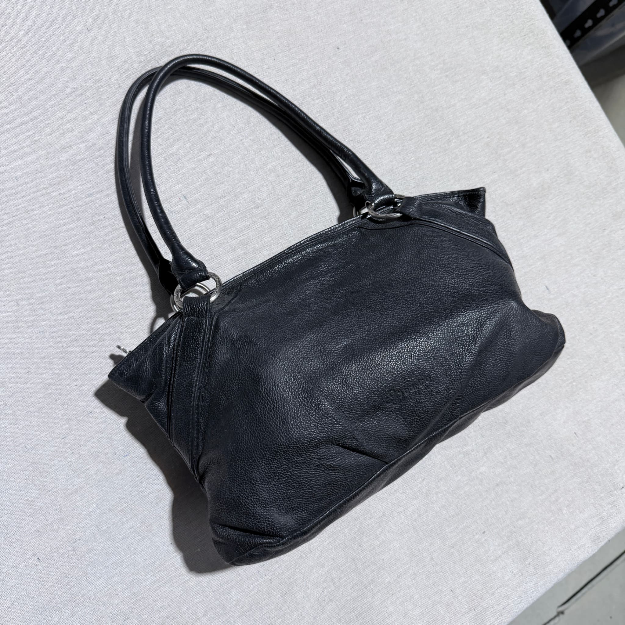 Bampo Black Pebbled Leather Shoulder Bag — photo 2 of 7