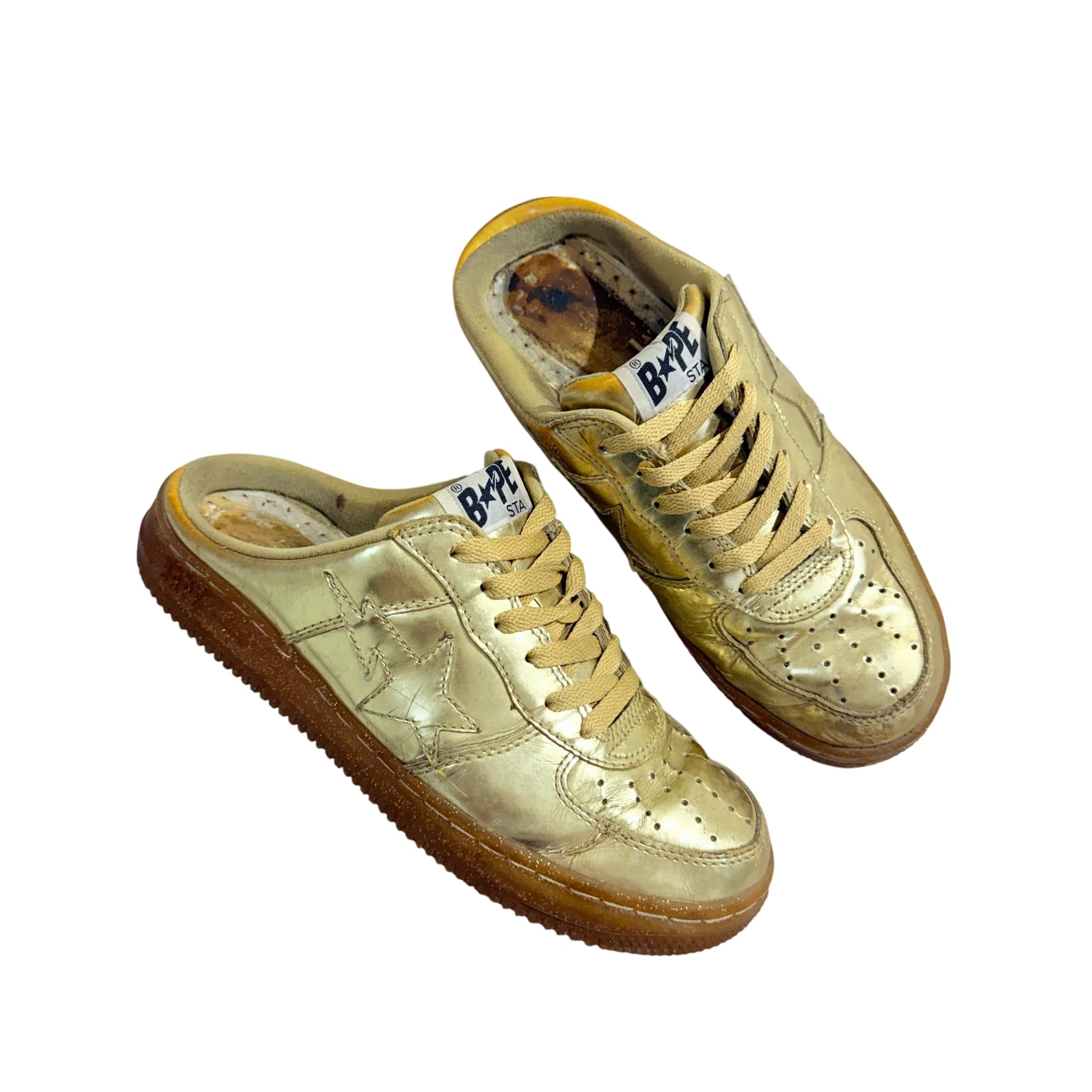 BAPE Bapesta Mule Gold Sneakers Metallic Size 8 US — photo 1 of 8