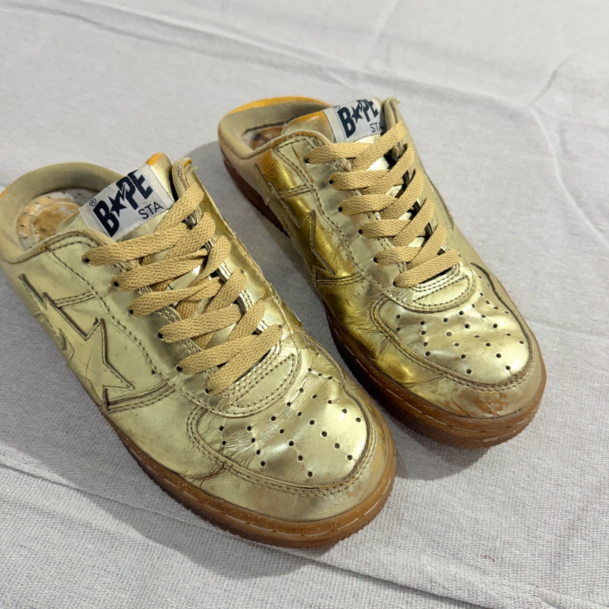 BAPE Bapesta Mule Gold Sneakers Metallic Size 8 US — photo 2 of 8