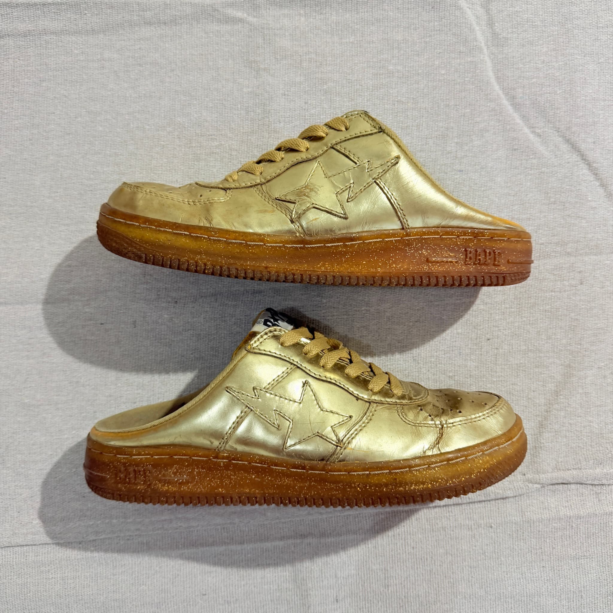 BAPE Bapesta Mule Gold Sneakers Metallic Size 8 US — photo 3 of 8